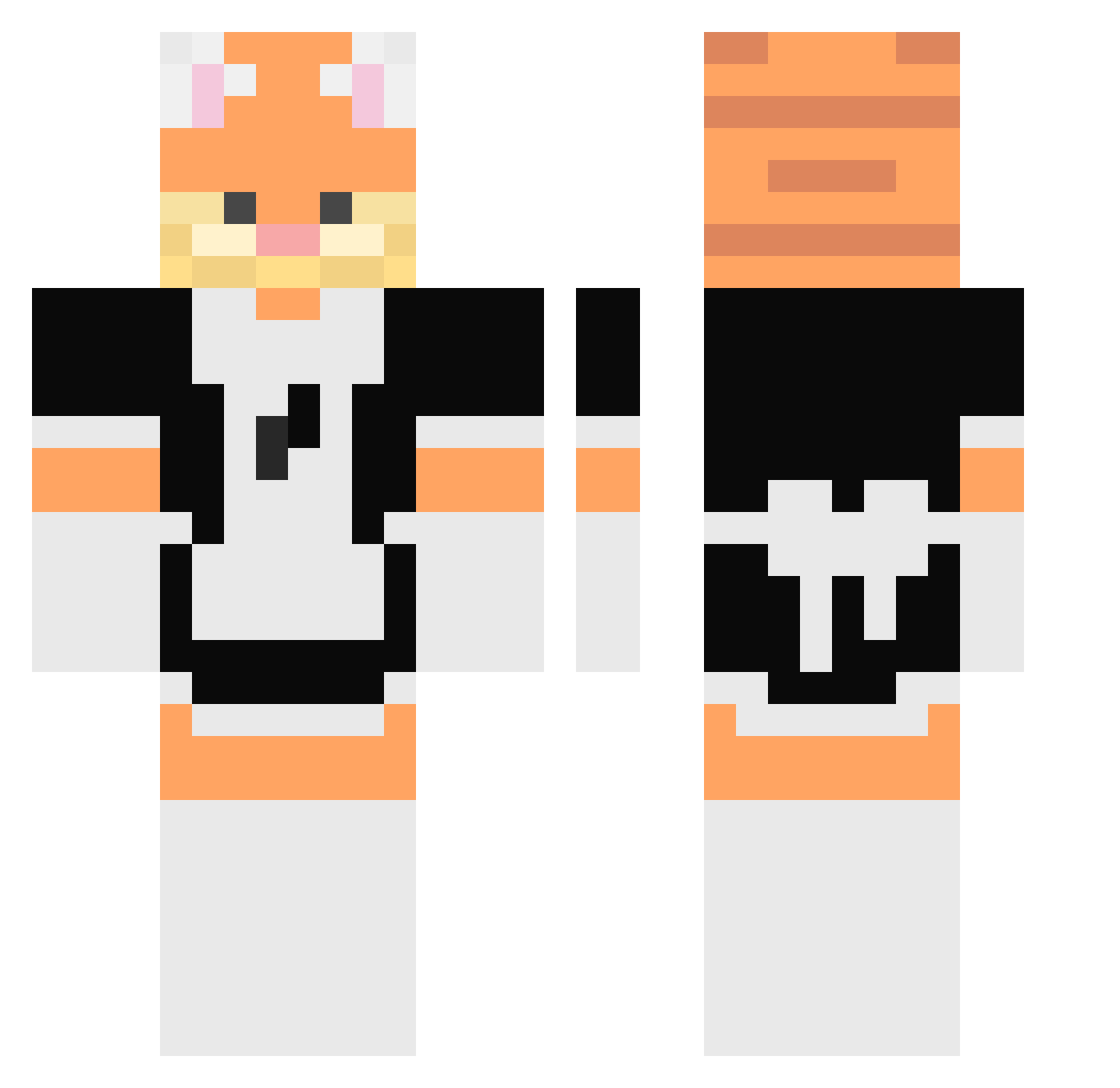 pleborek Minecraft skin, front and back view