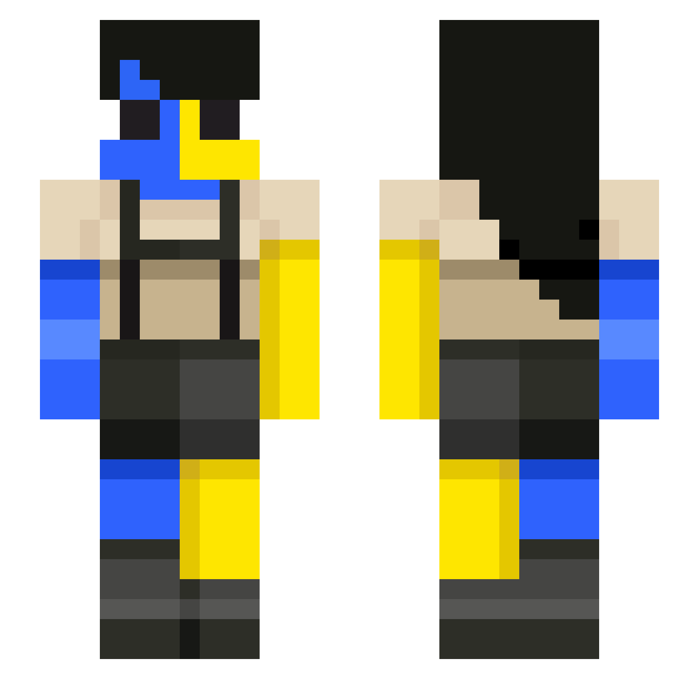 GuarzIsSpiffy Minecraft skin, front and back view
