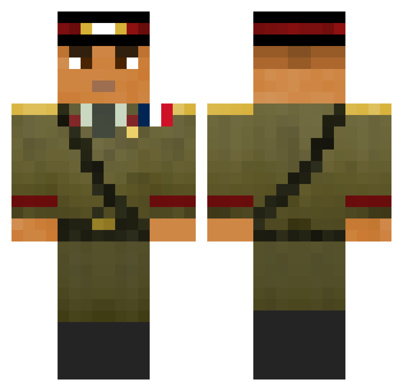 DictatorMbappe10 Minecraft skin, front and back view