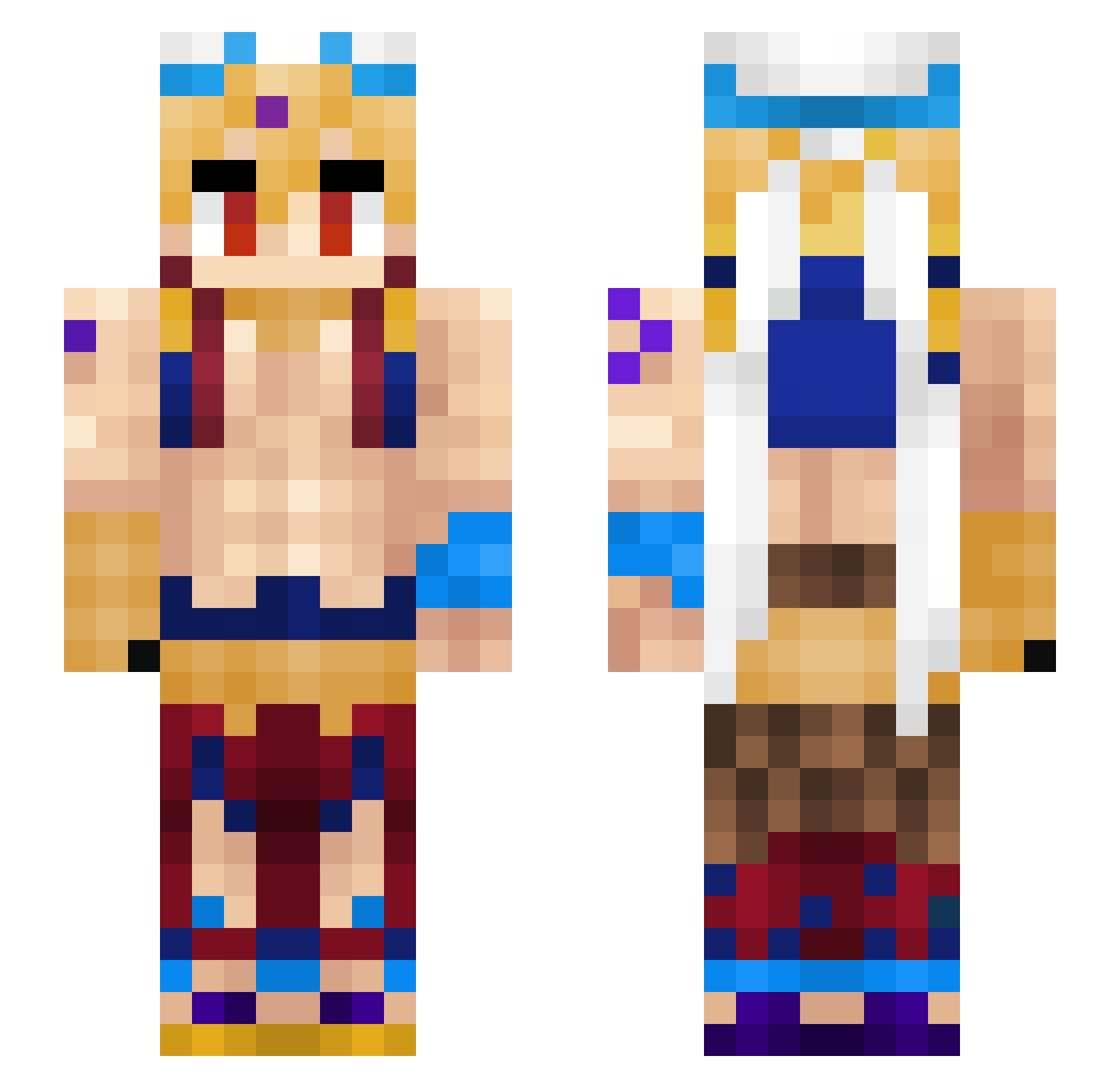 AurelFlan Minecraft skin, front and back view