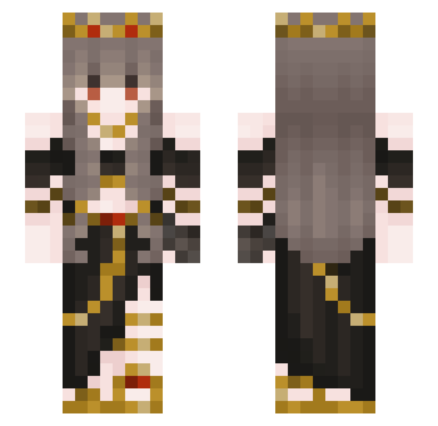 amy603202 Minecraft skin, front and back view