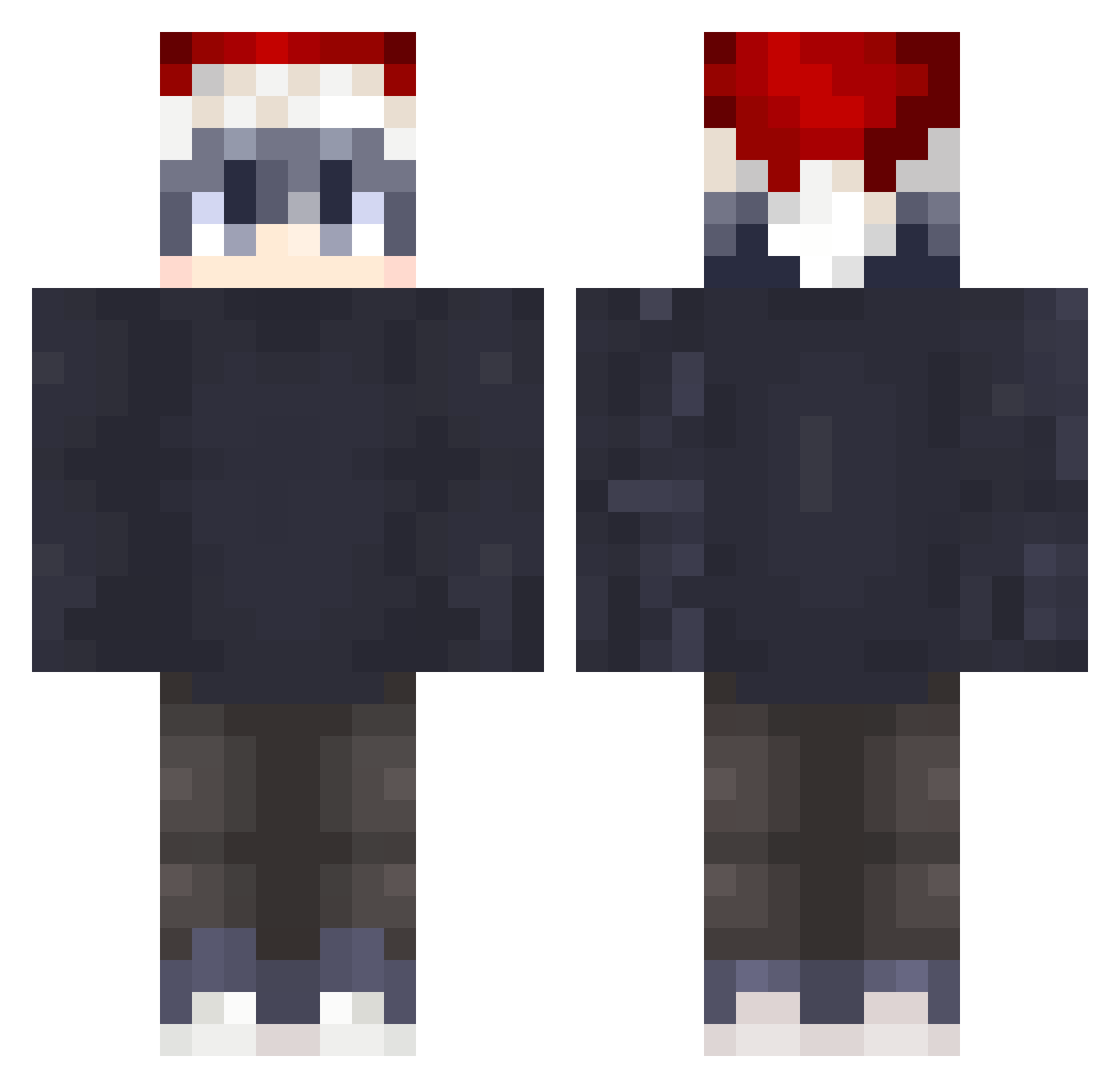 KrehKan Minecraft skin, front and back view