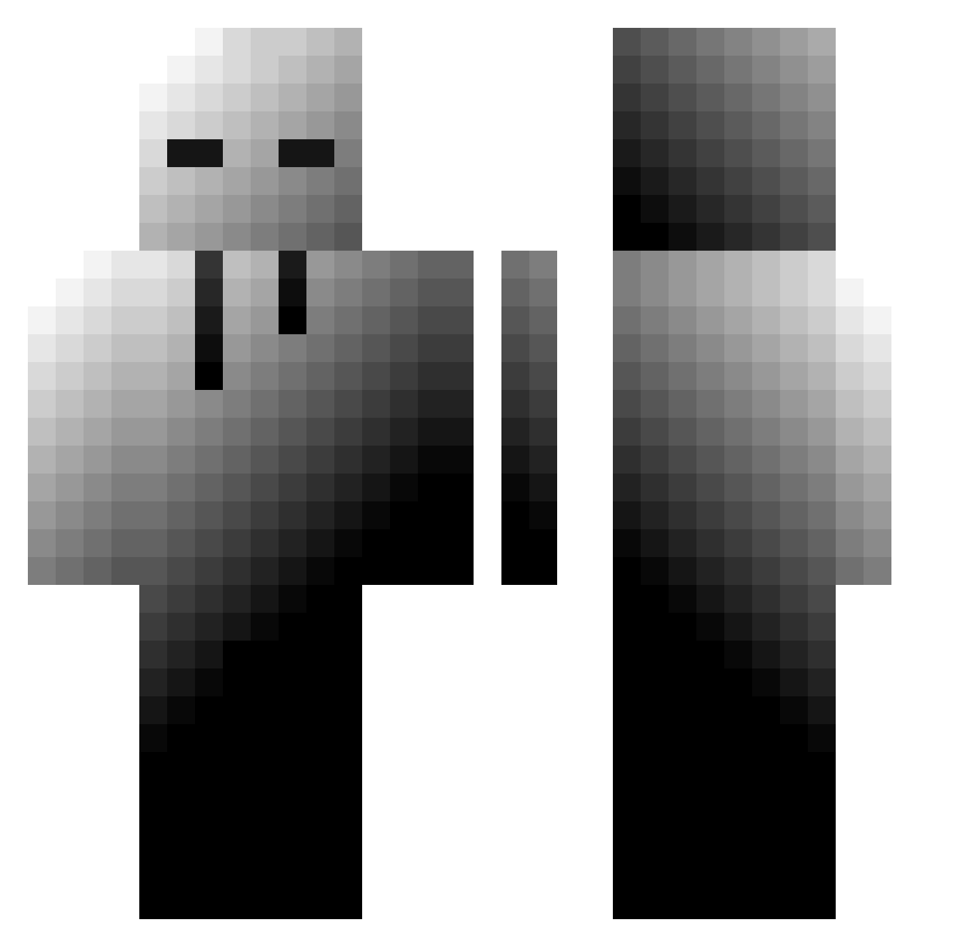 _xLojiceq Minecraft skin, front and back view