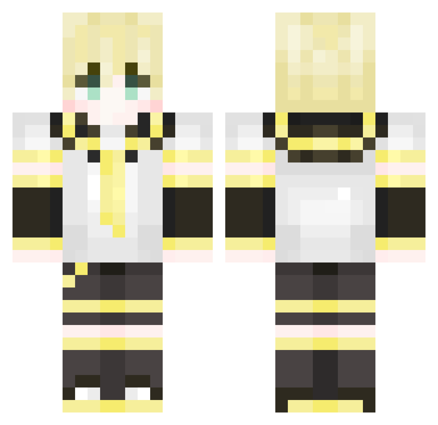 Sheymo4k Minecraft skin, front and back view