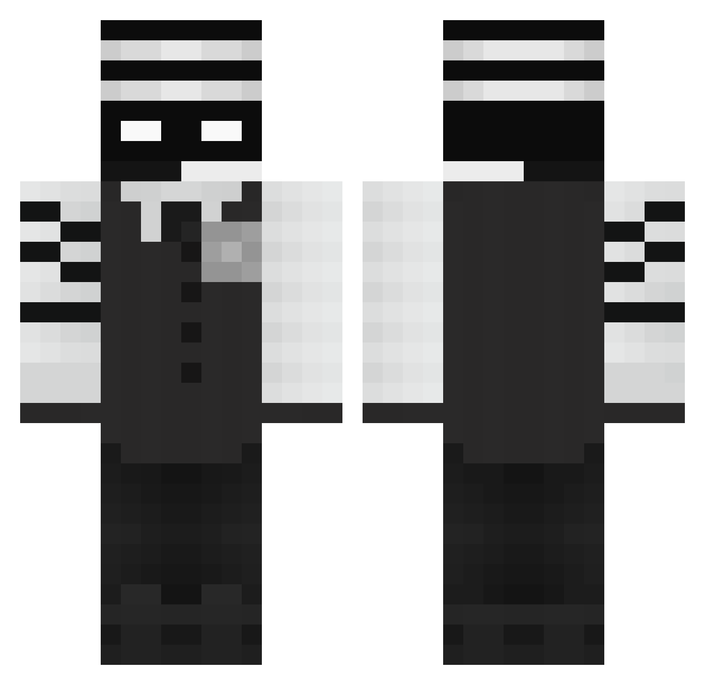 MokorMC Minecraft skin, front and back view