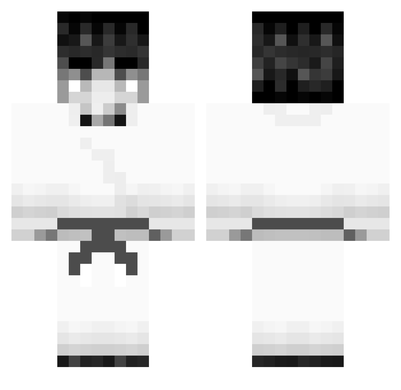Sorting Minecraft skin, front and back view