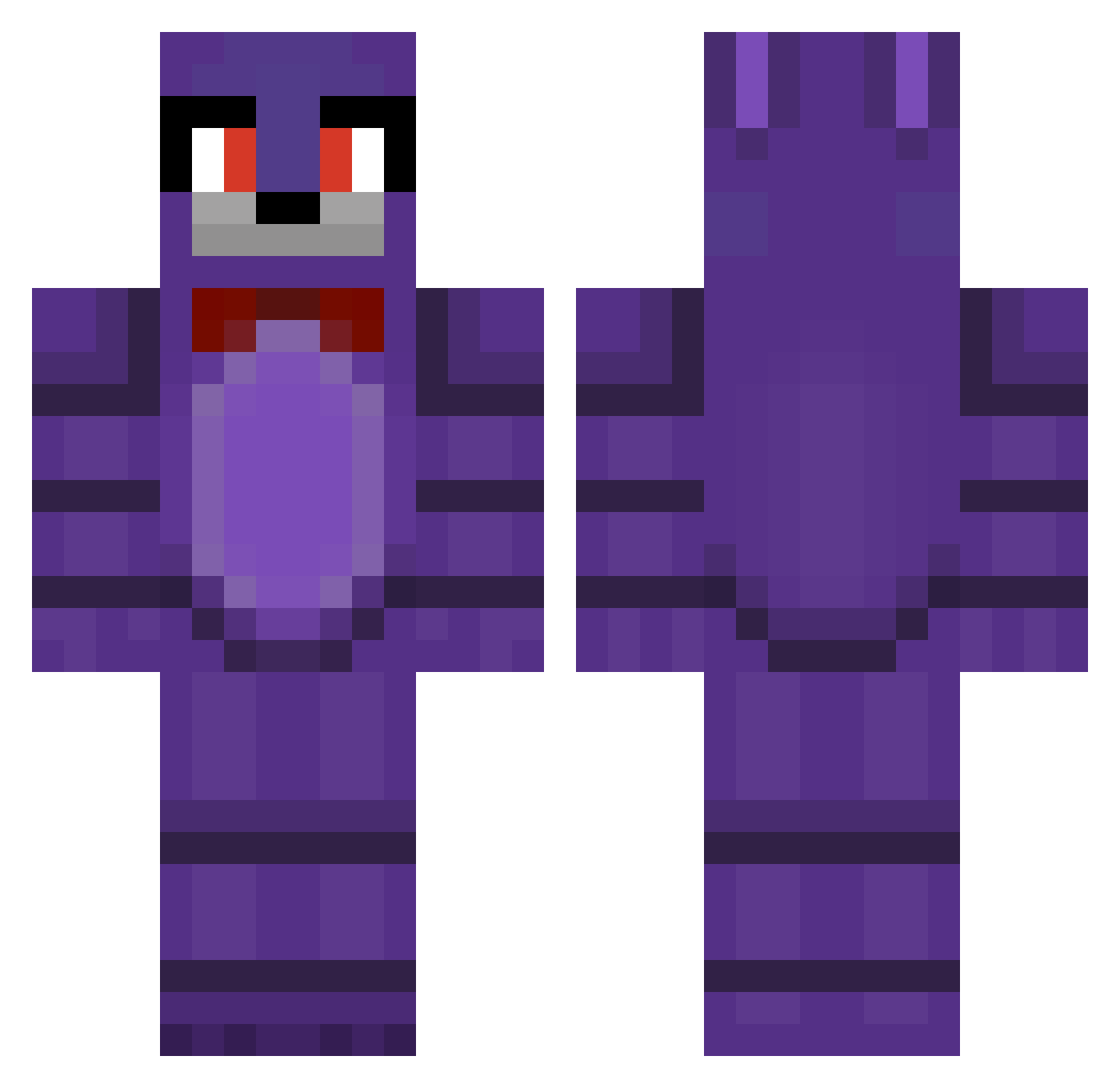 loop128 Minecraft skin, front and back view