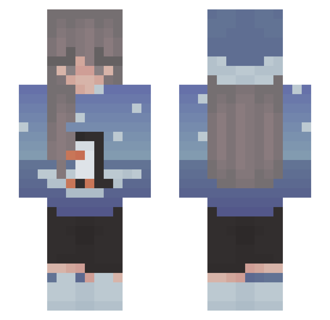 max3232 Minecraft skin, front and back view