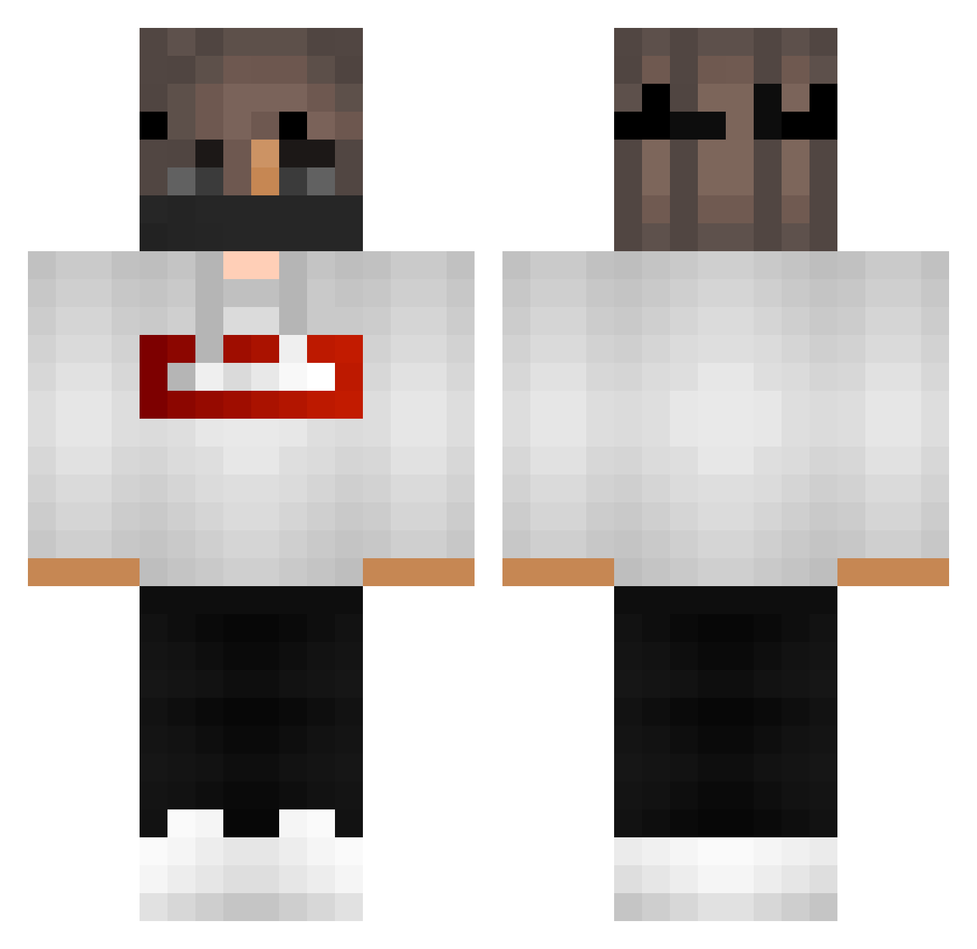 icriqtTHEKING Minecraft skin, front and back view