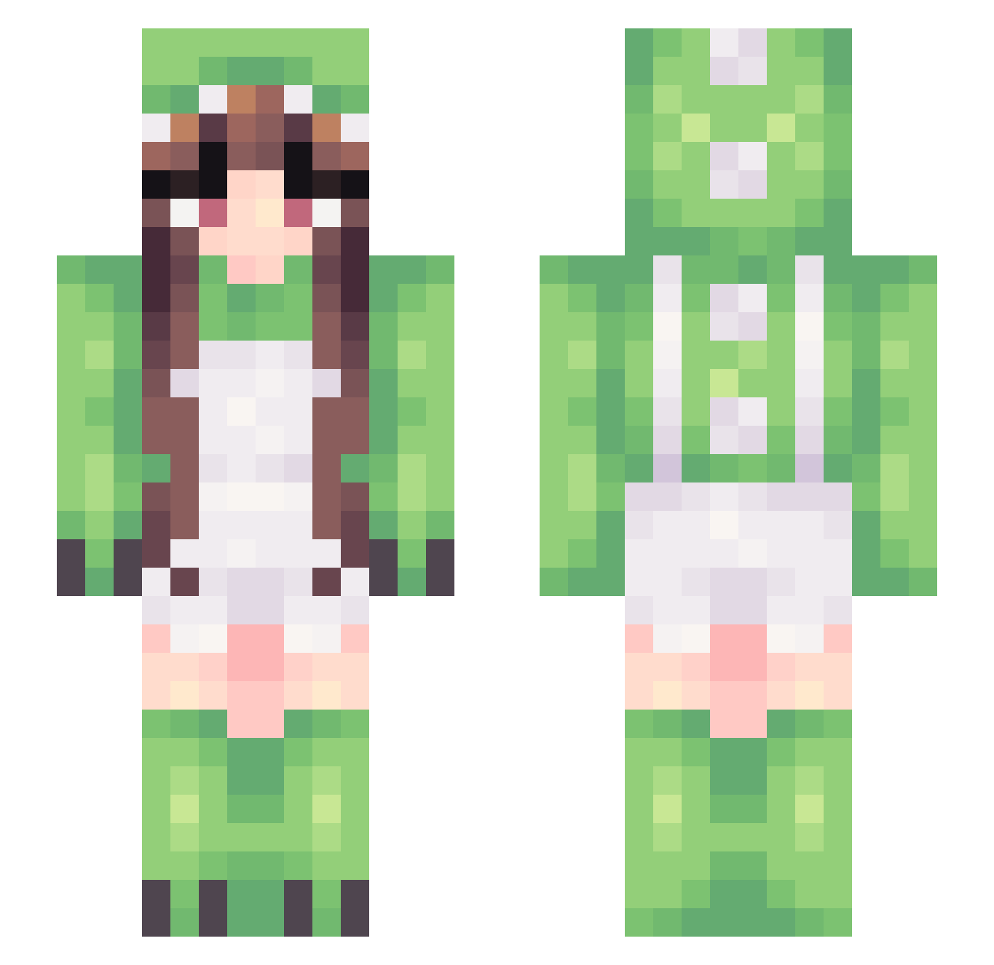 ZCTxChaosx Minecraft skin, front and back view