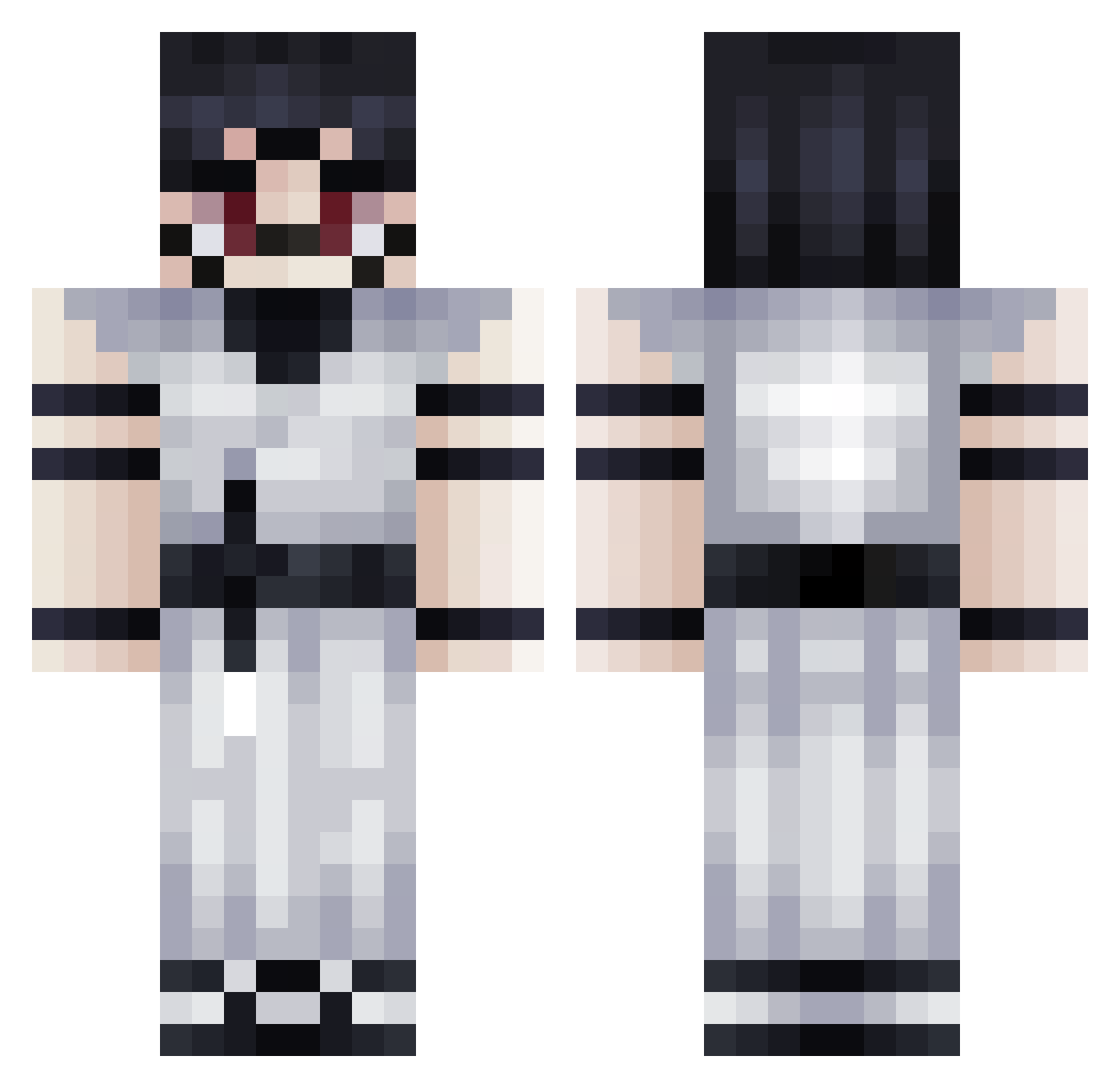 plmino Minecraft skin, front and back view