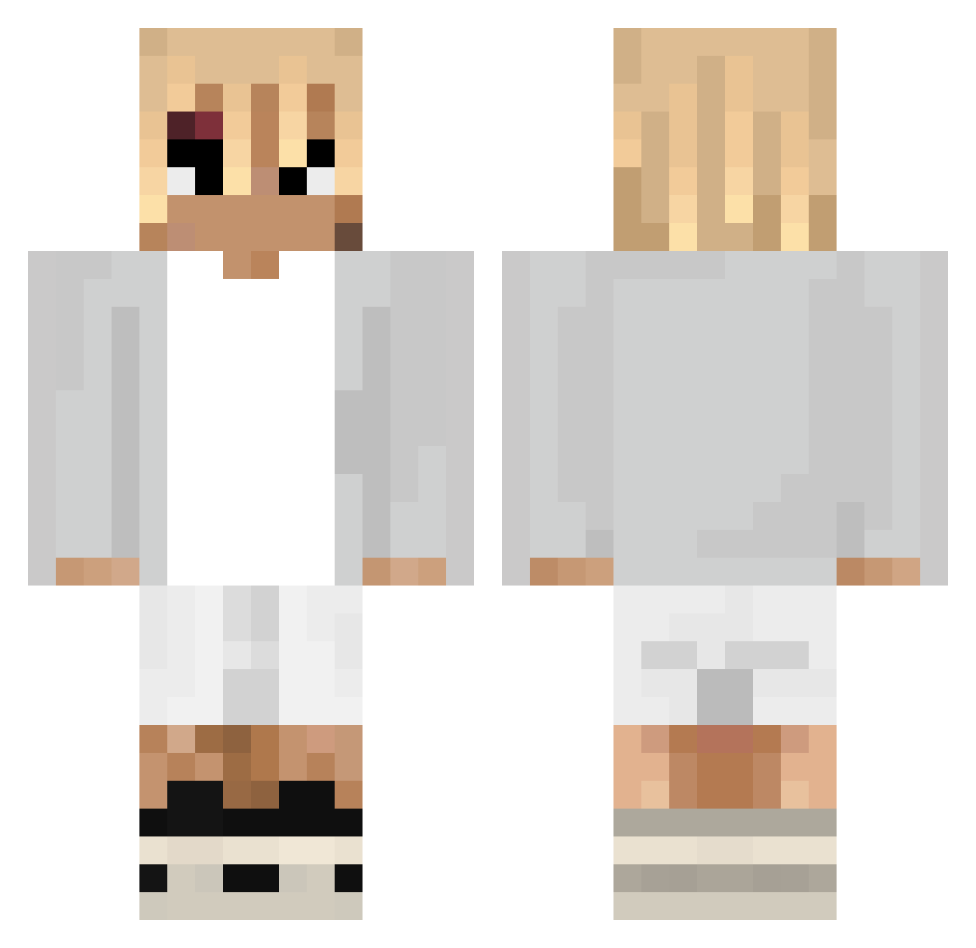 Sp5ders Minecraft skin, front and back view
