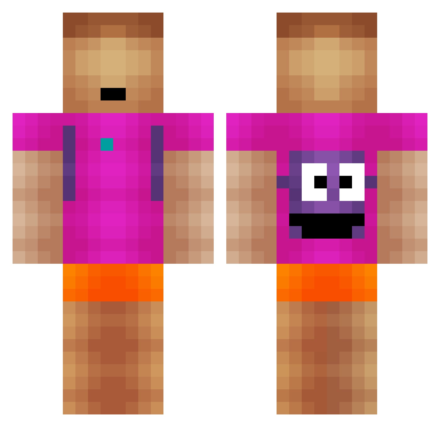 lmtlix Minecraft skin, front and back view