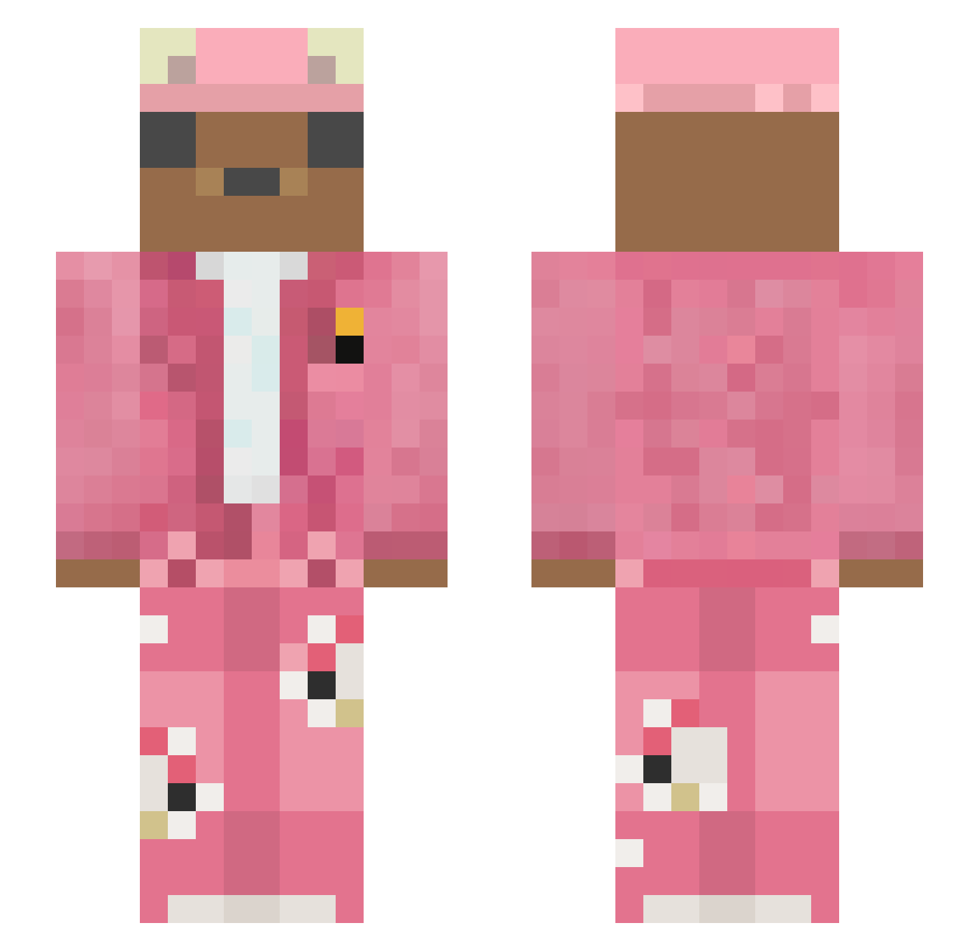 Zeluqe Minecraft skin, front and back view