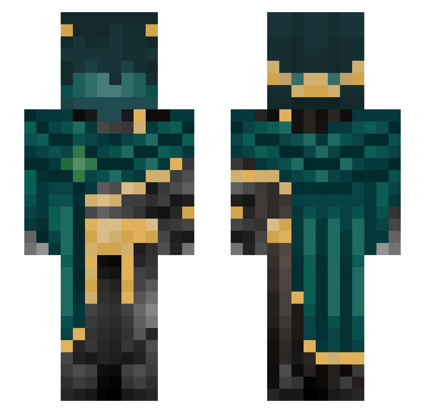 BlushXD Minecraft skin, front and back view