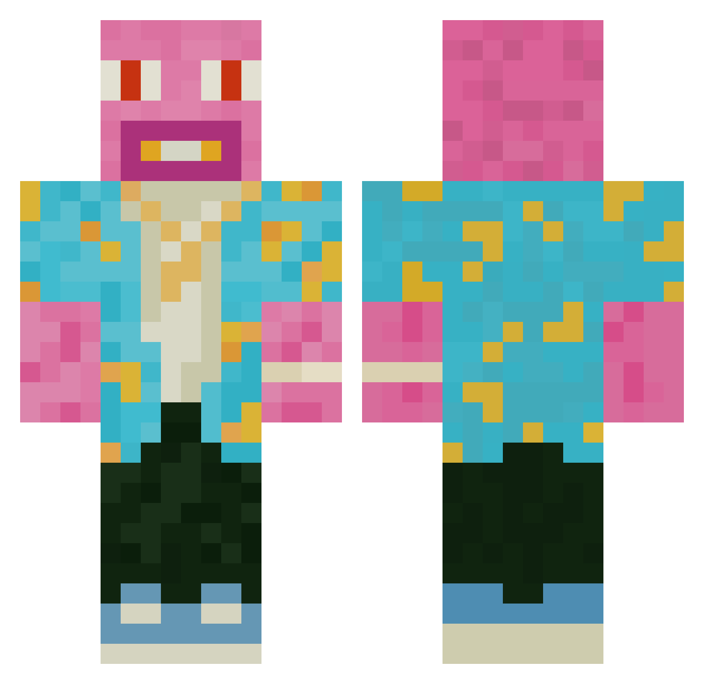 Tebearol Minecraft skin, front and back view
