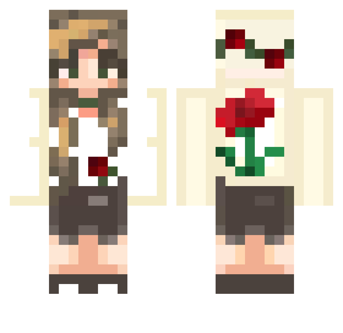 zylixius Minecraft skin, front and back view