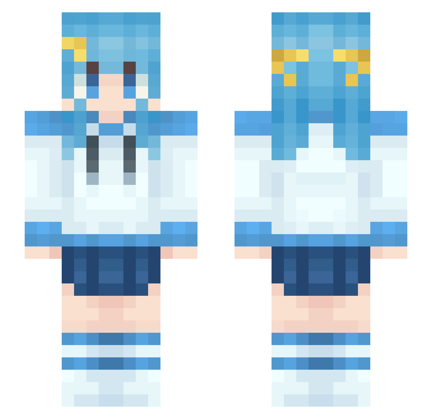 CrazyVNB Minecraft skin, front and back view