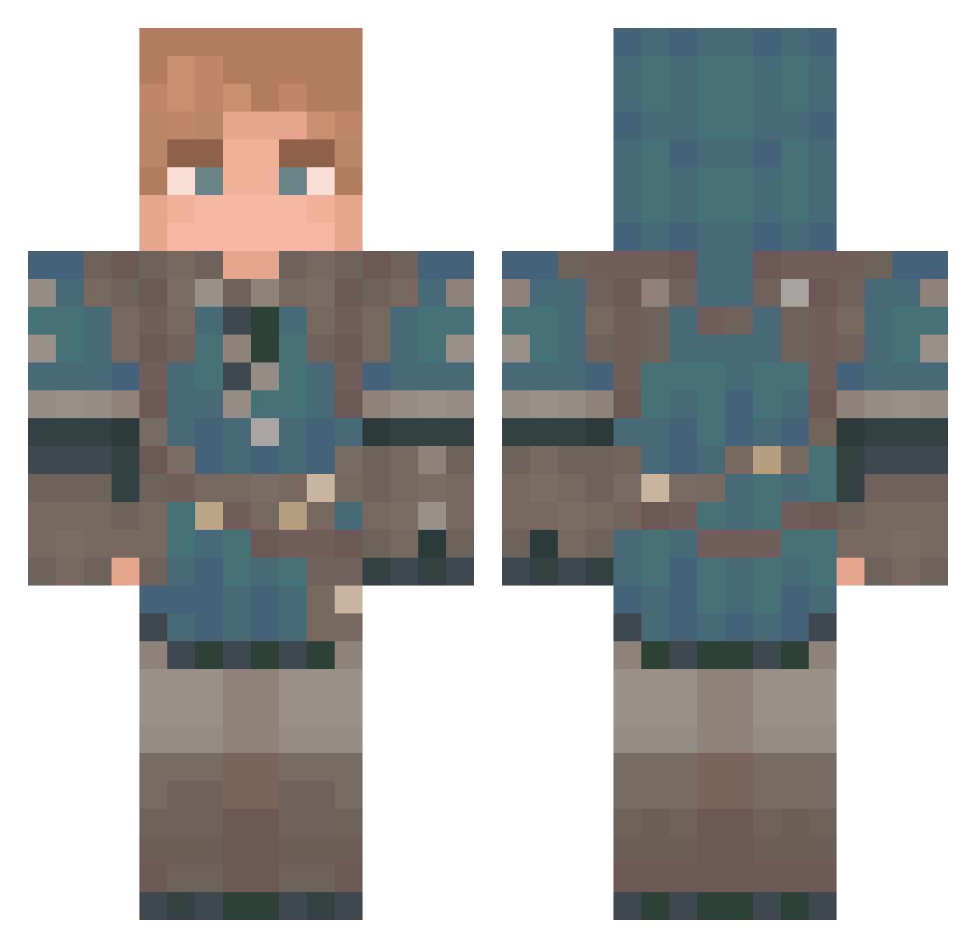 Funfare Minecraft skin, front and back view