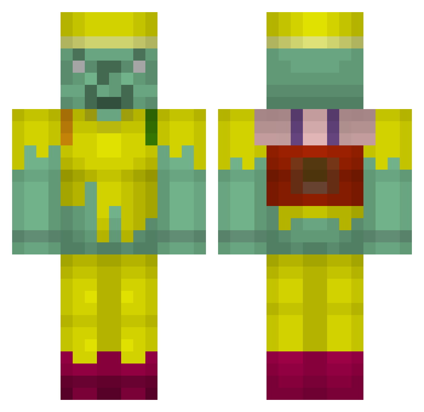 anamnesis Minecraft skin, front and back view