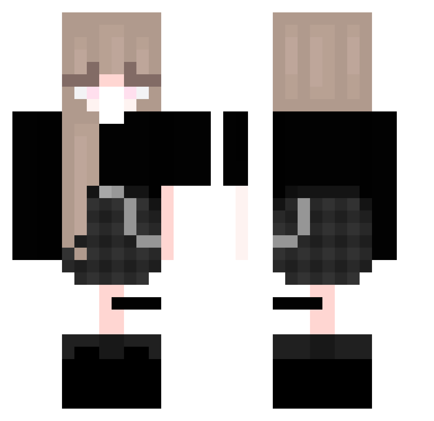 Natsu0806 Minecraft skin, front and back view