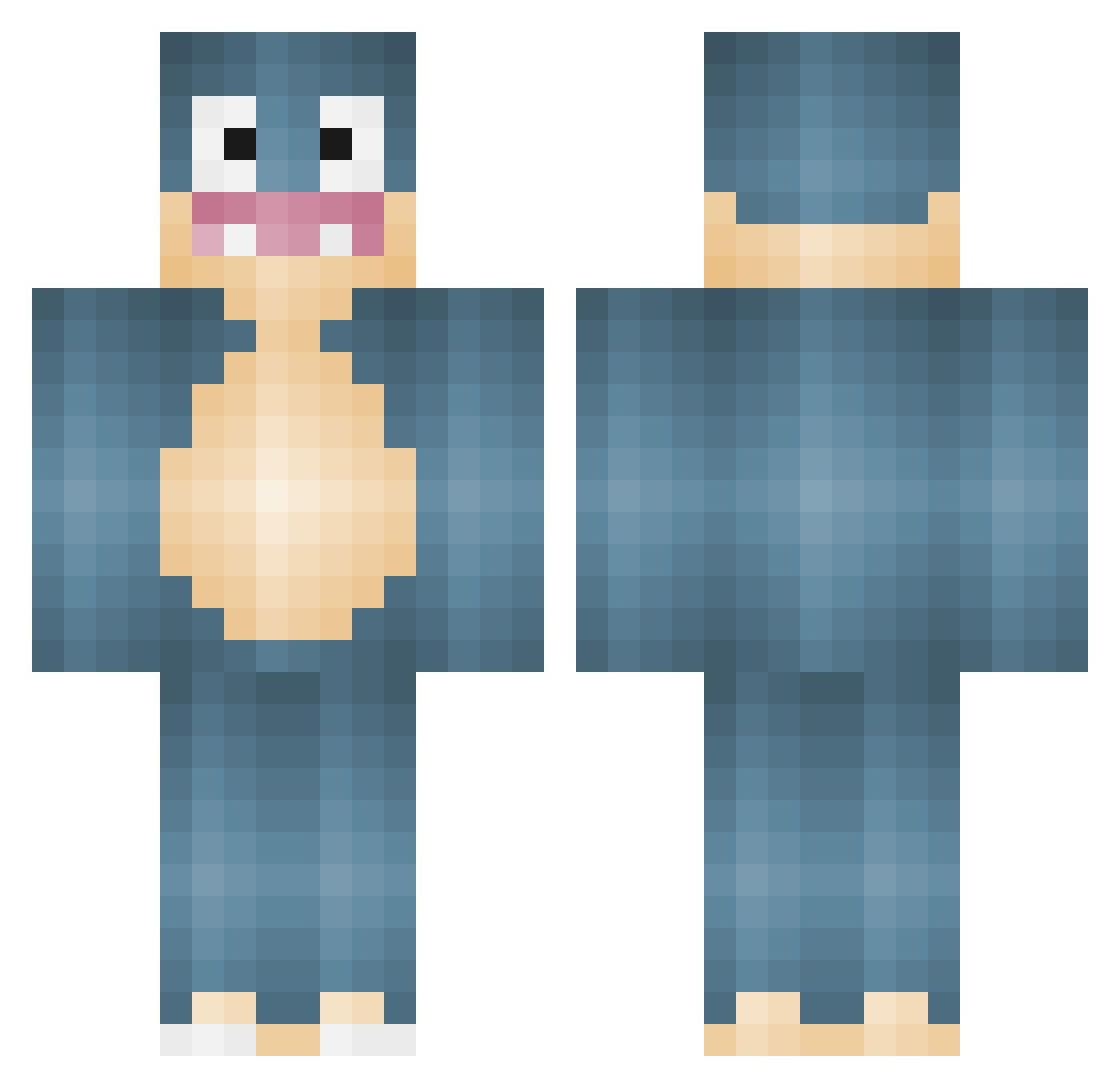 RoroPouf Minecraft skin, front and back view