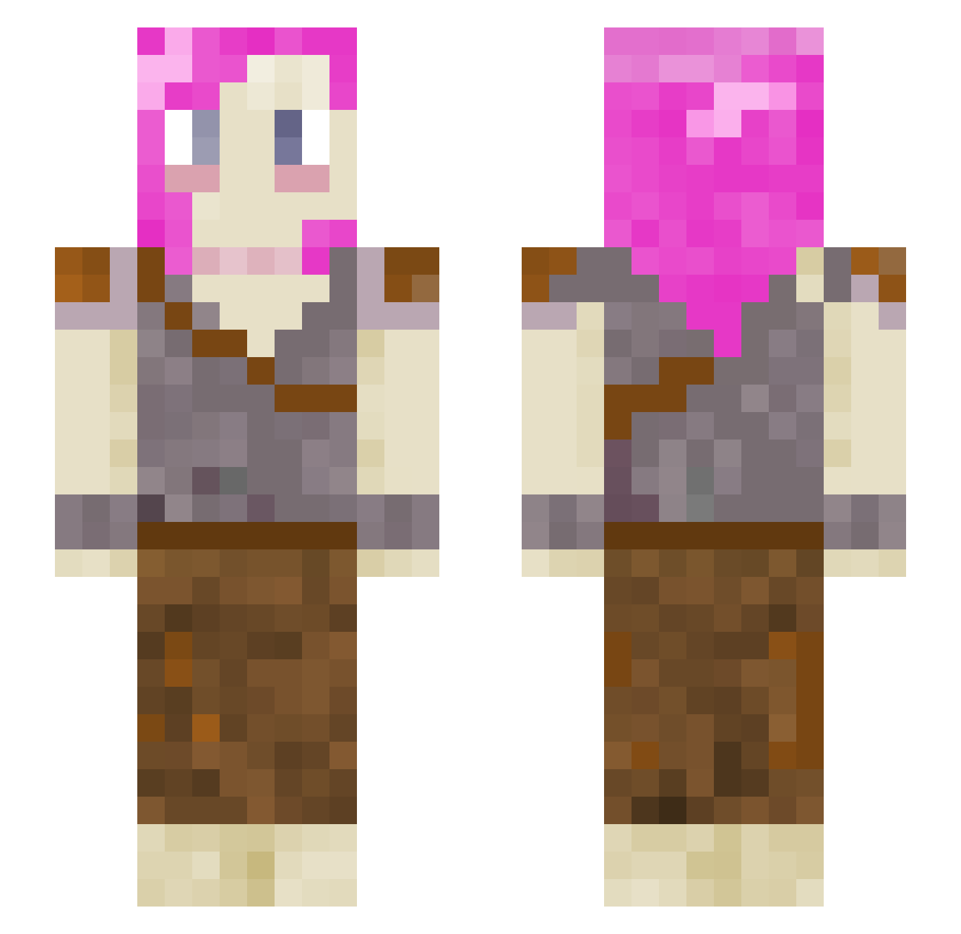 Patina Minecraft skin, front and back view