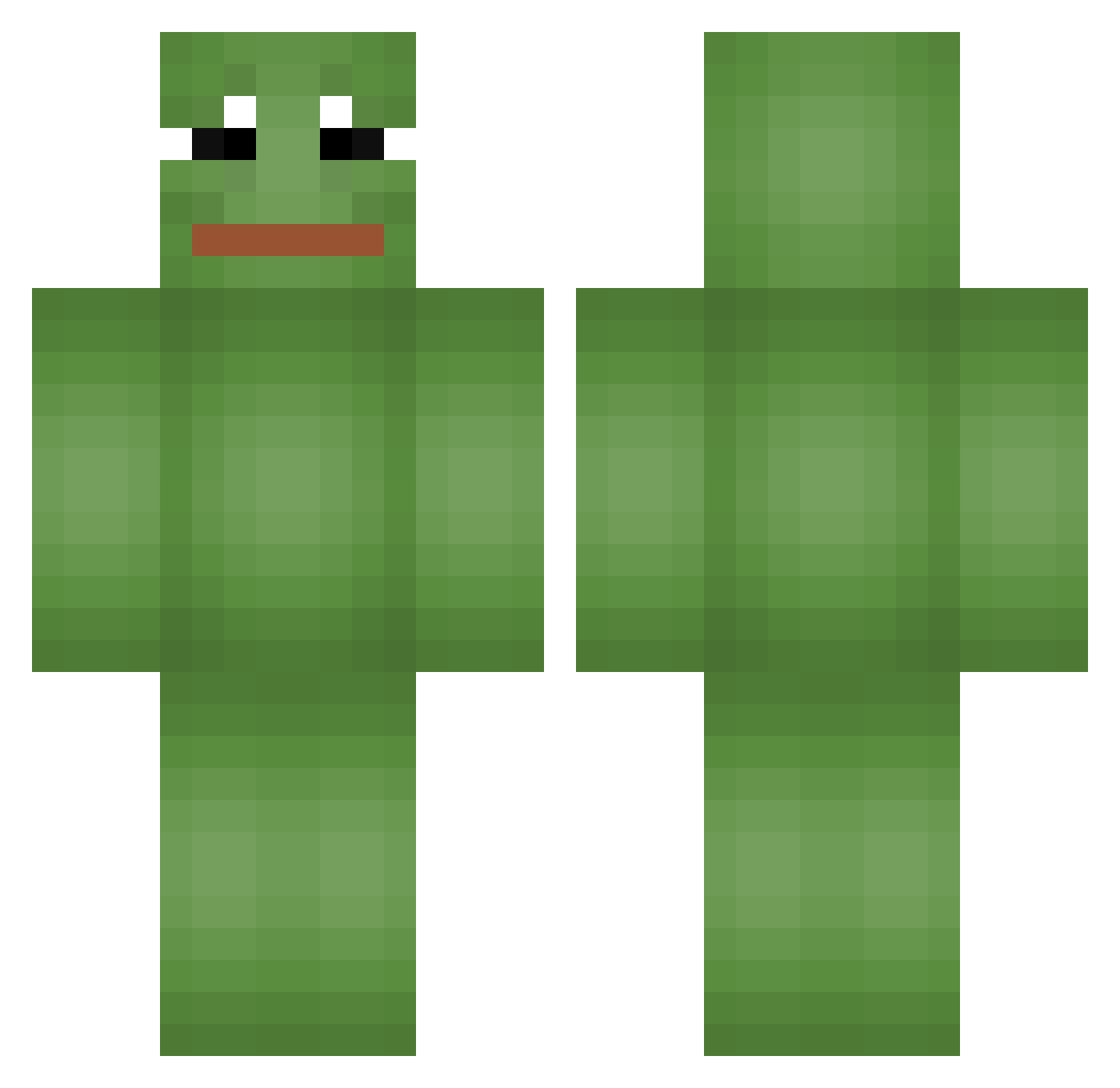 SP0W Minecraft skin, front and back view