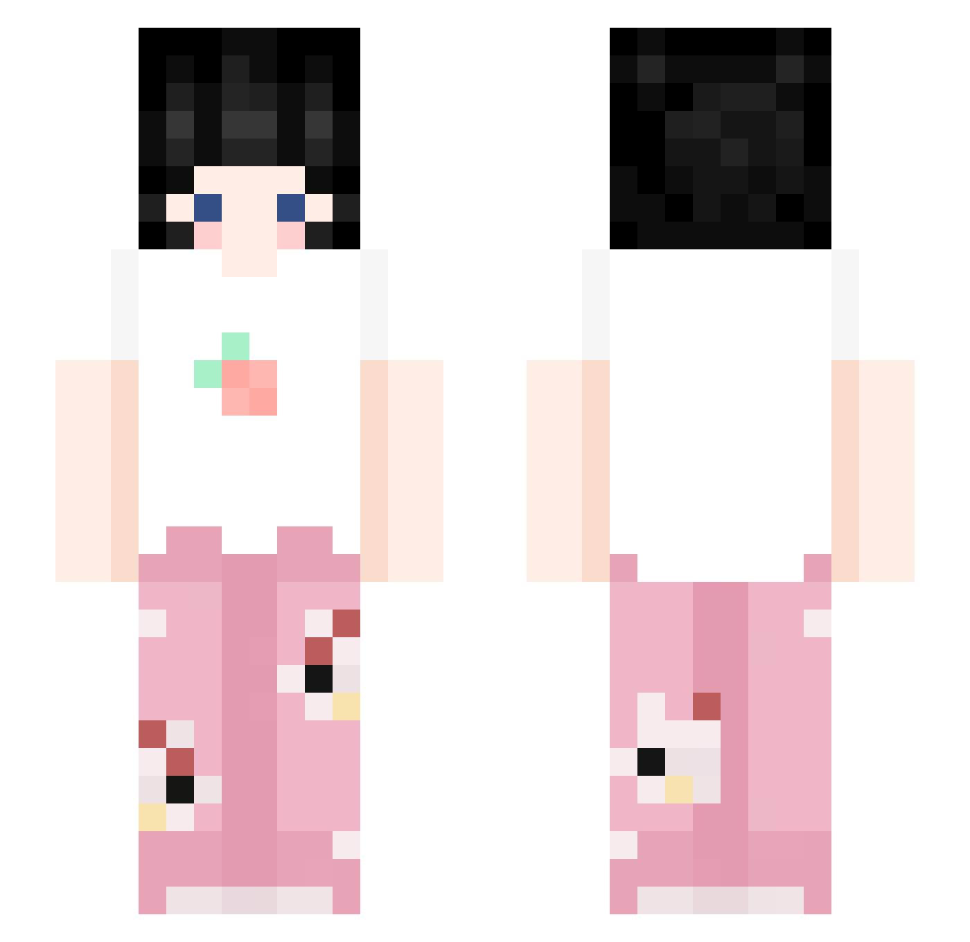 meongmulcookie Minecraft skin, front and back view