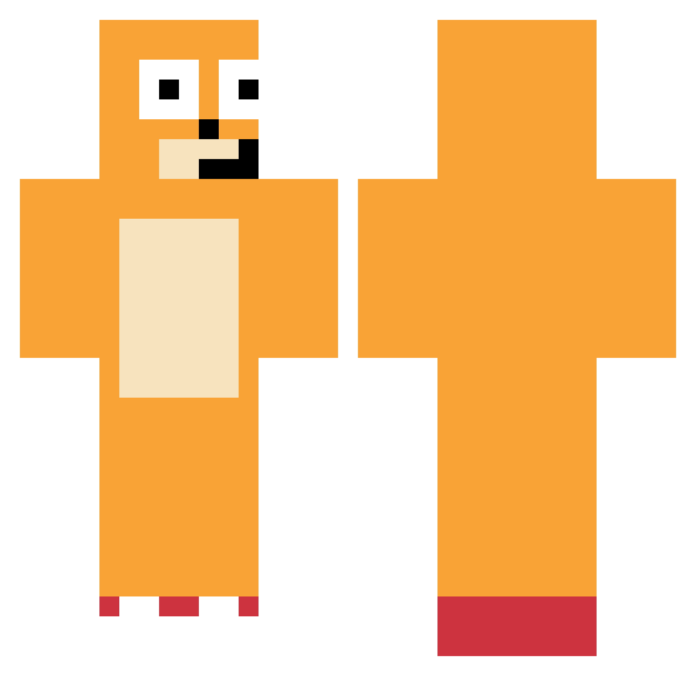 BabyAfricans Minecraft skin, front and back view