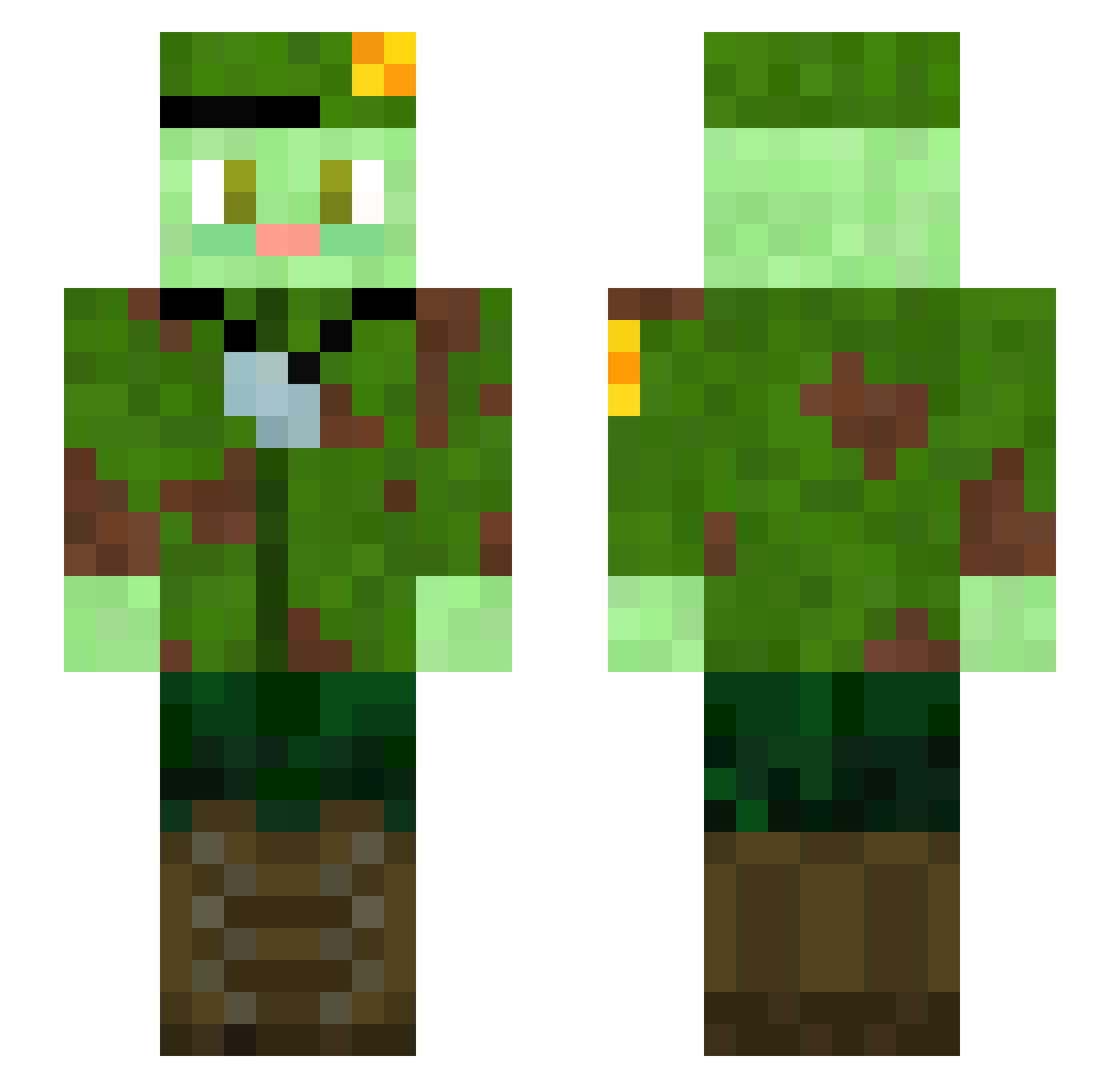 wtfkarma Minecraft skin, front and back view
