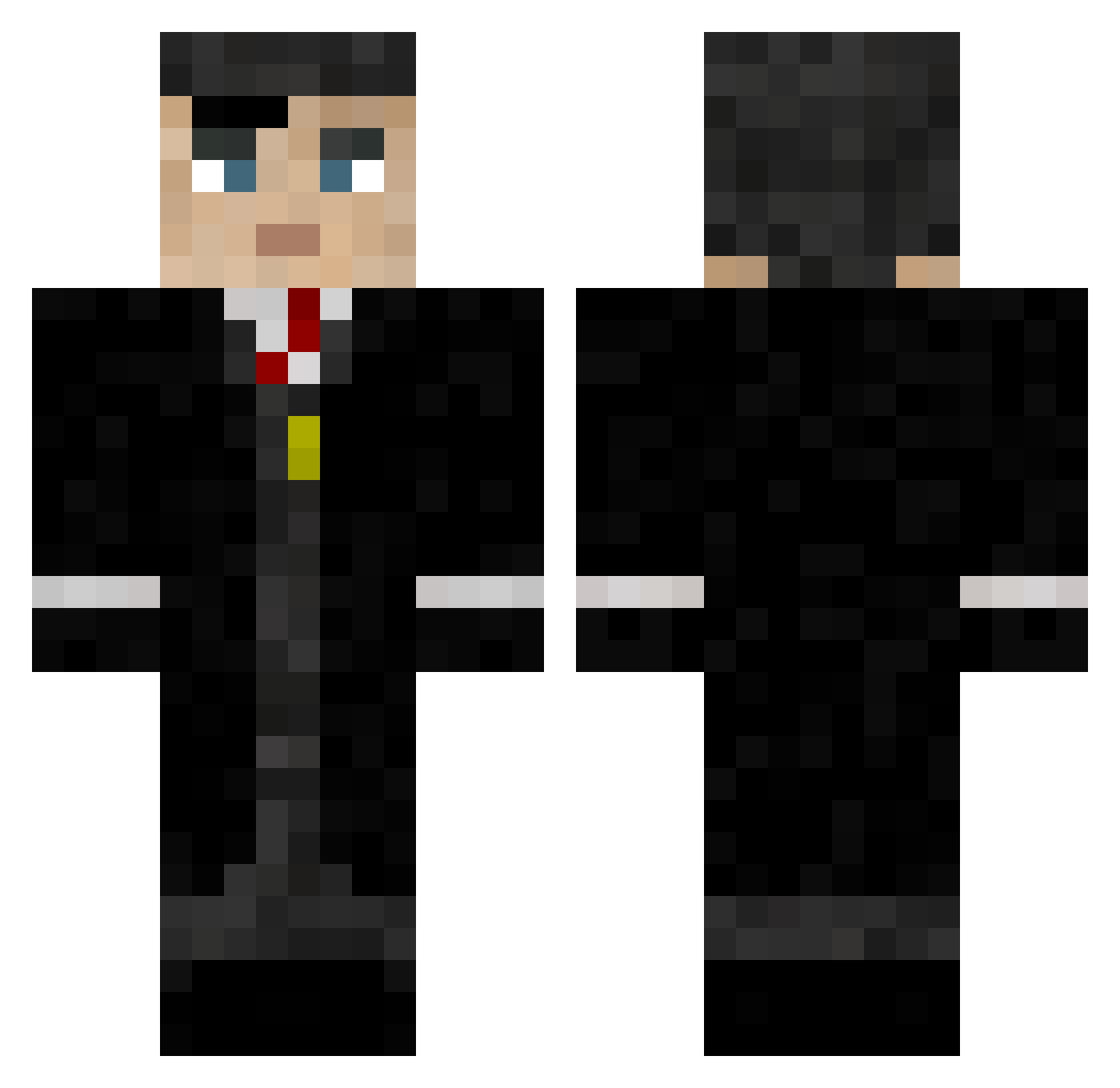 CriticalKick Minecraft skin, front and back view