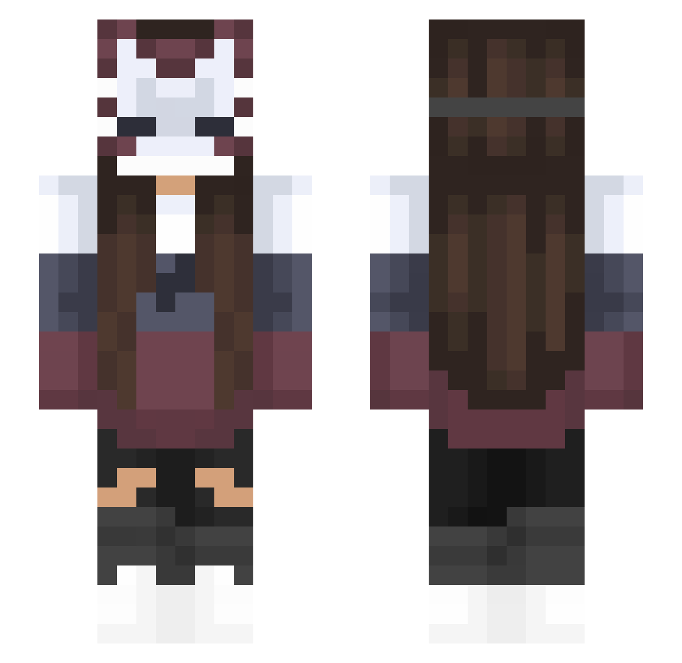 _zMoon_ Minecraft skin, front and back view