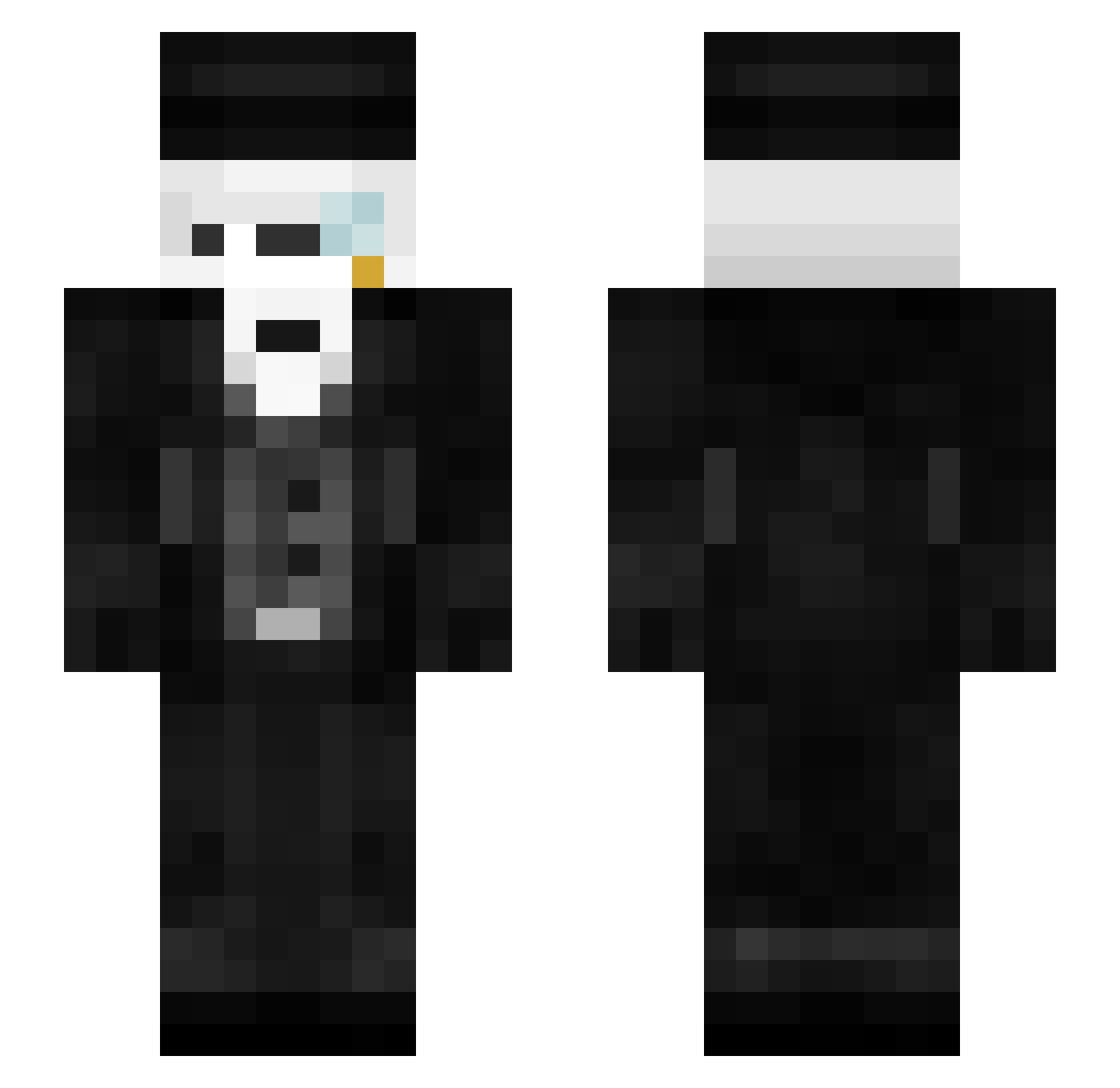 Obungie Minecraft skin, front and back view