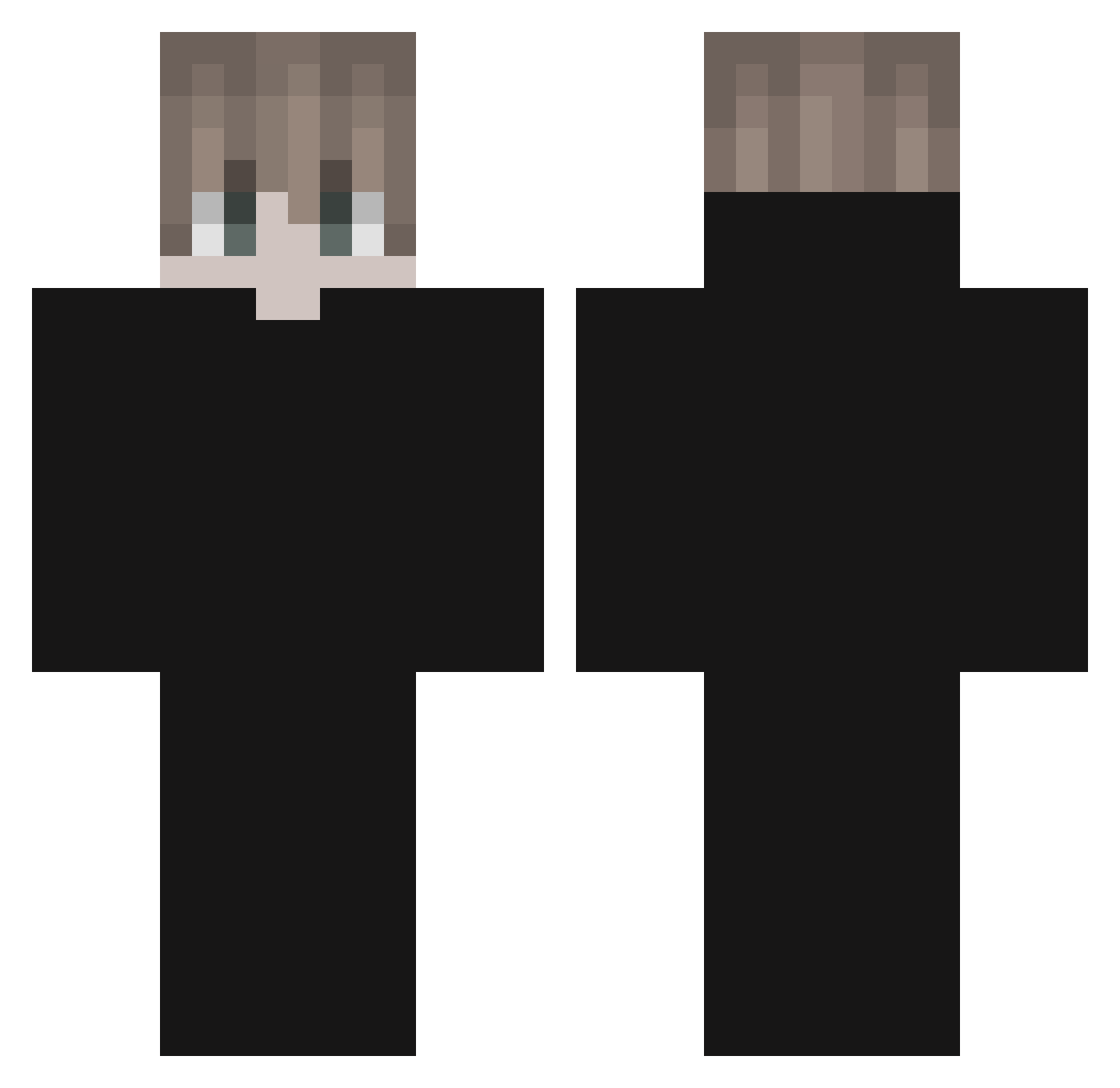 Montir Minecraft skin, front and back view