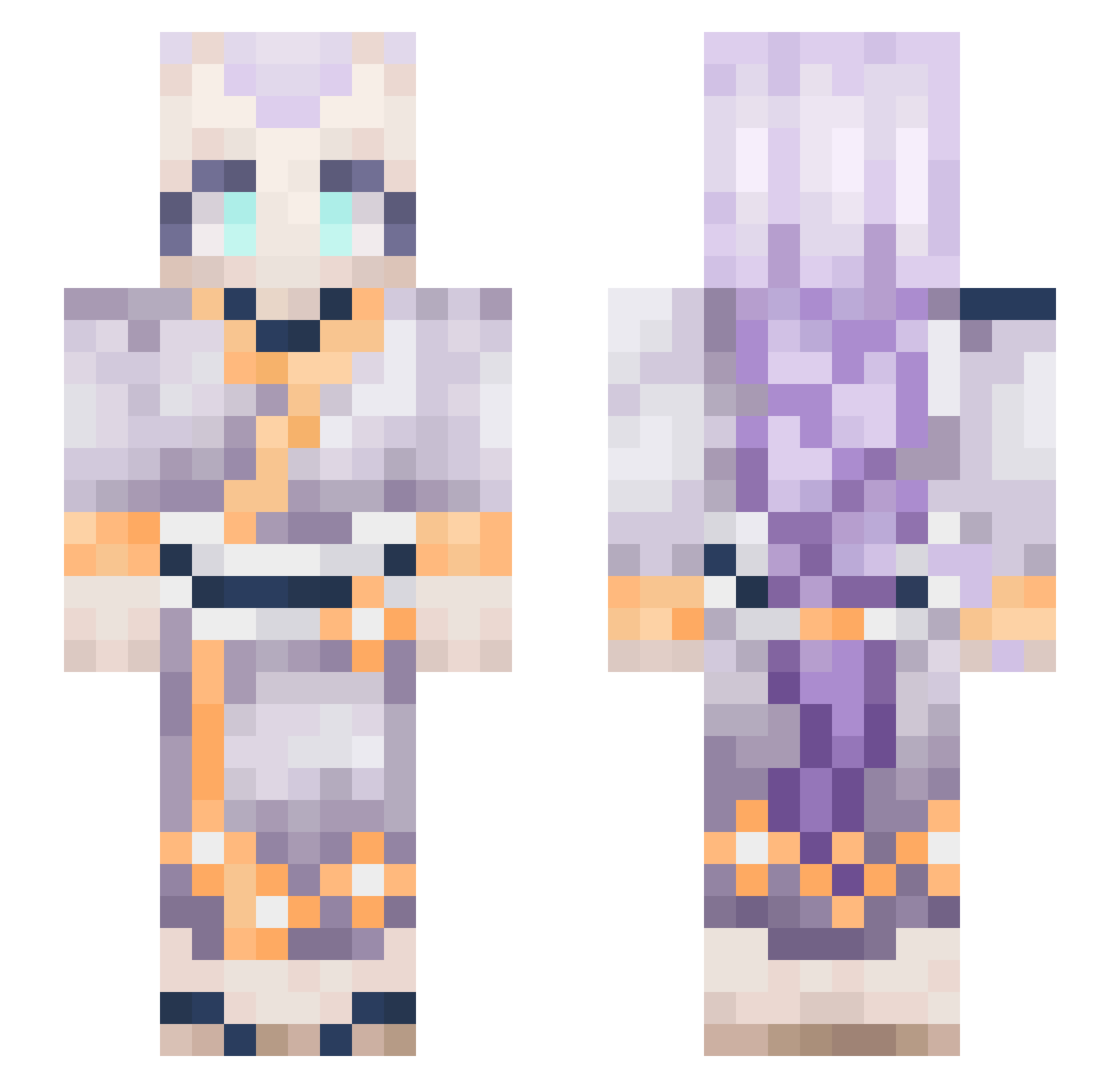 Qlepa Minecraft skin, front and back view