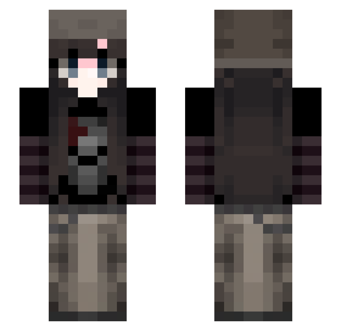 Renaxielle Minecraft skin, front and back view