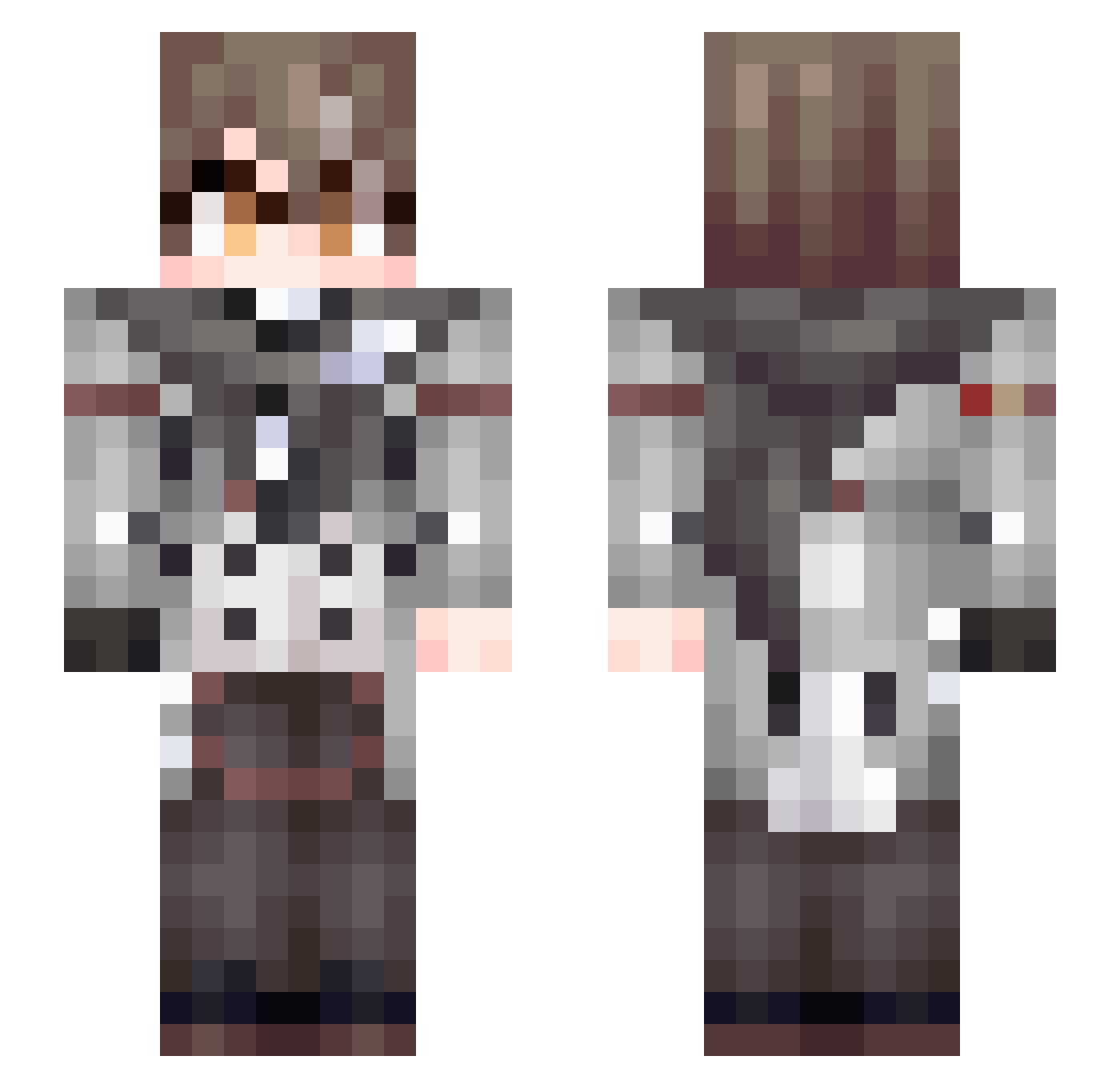 Furiizu Minecraft skin, front and back view
