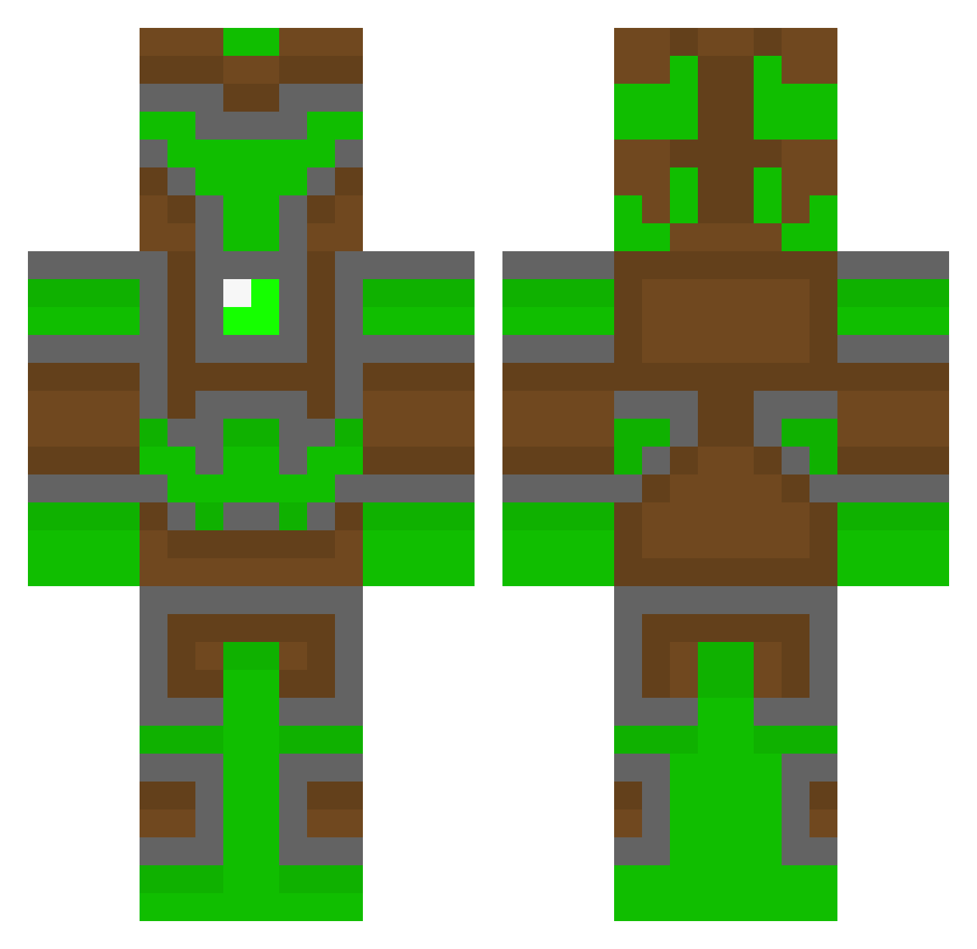 Baits Minecraft skin, front and back view