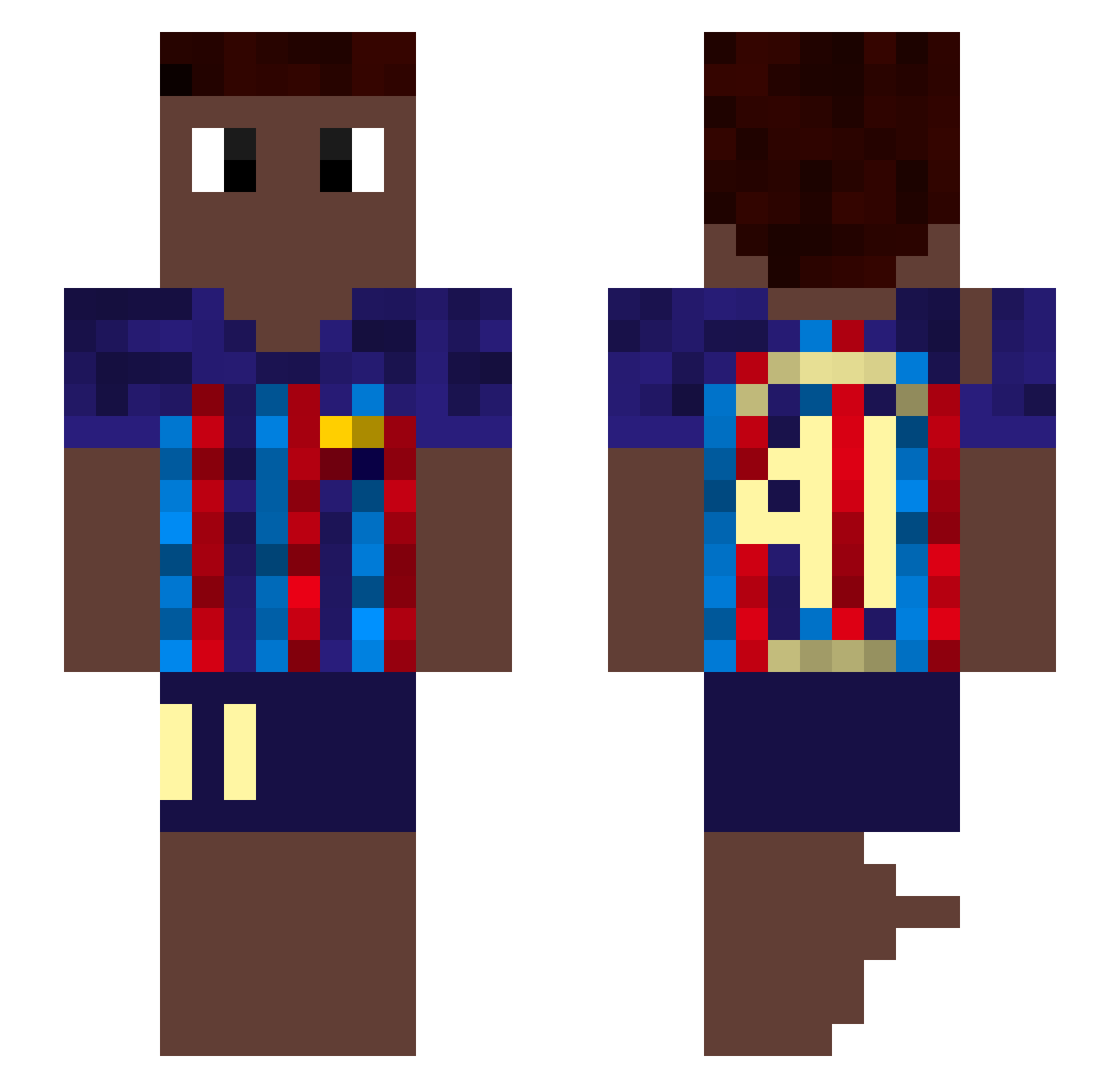 Plastenik Minecraft skin, front and back view
