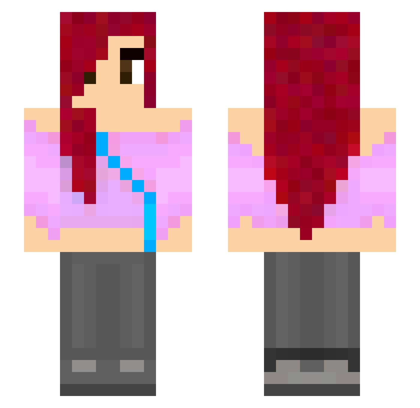 FatouBabtou Minecraft skin, front and back view