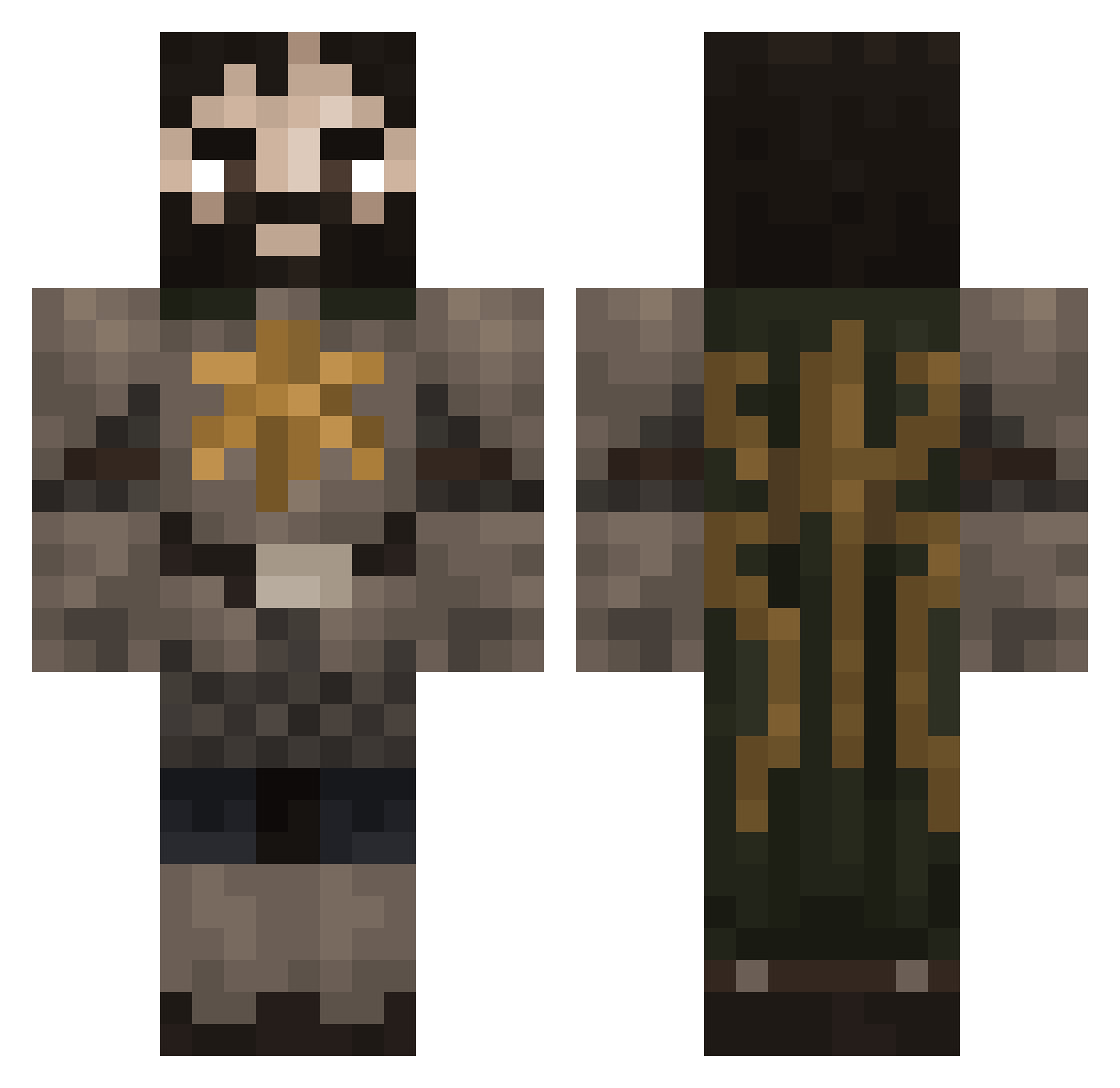 HappyDOGEE Minecraft skin, front and back view