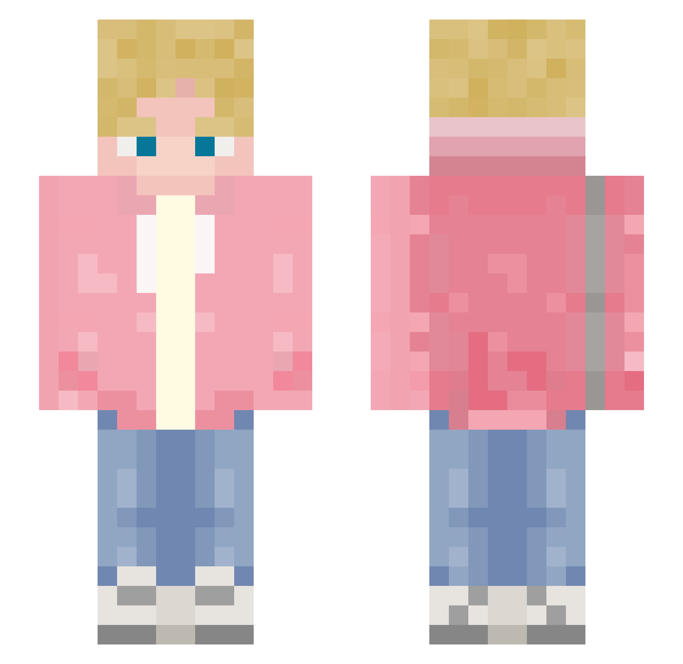 GamerHN14 Minecraft skin, front and back view
