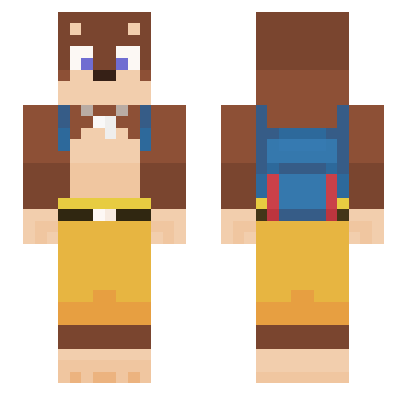 Tornasol Minecraft skin, front and back view