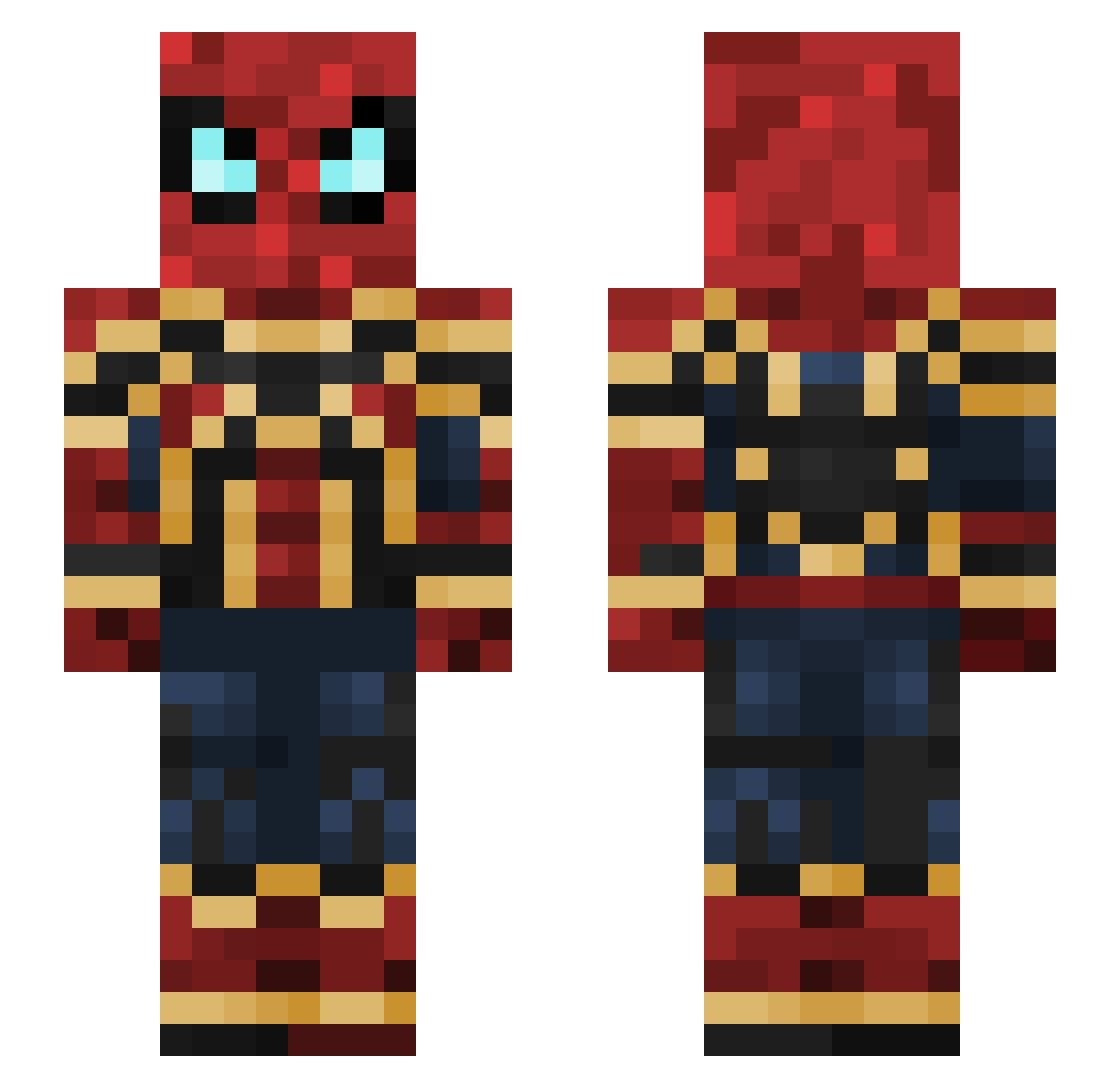 Avows Minecraft skin, front and back view