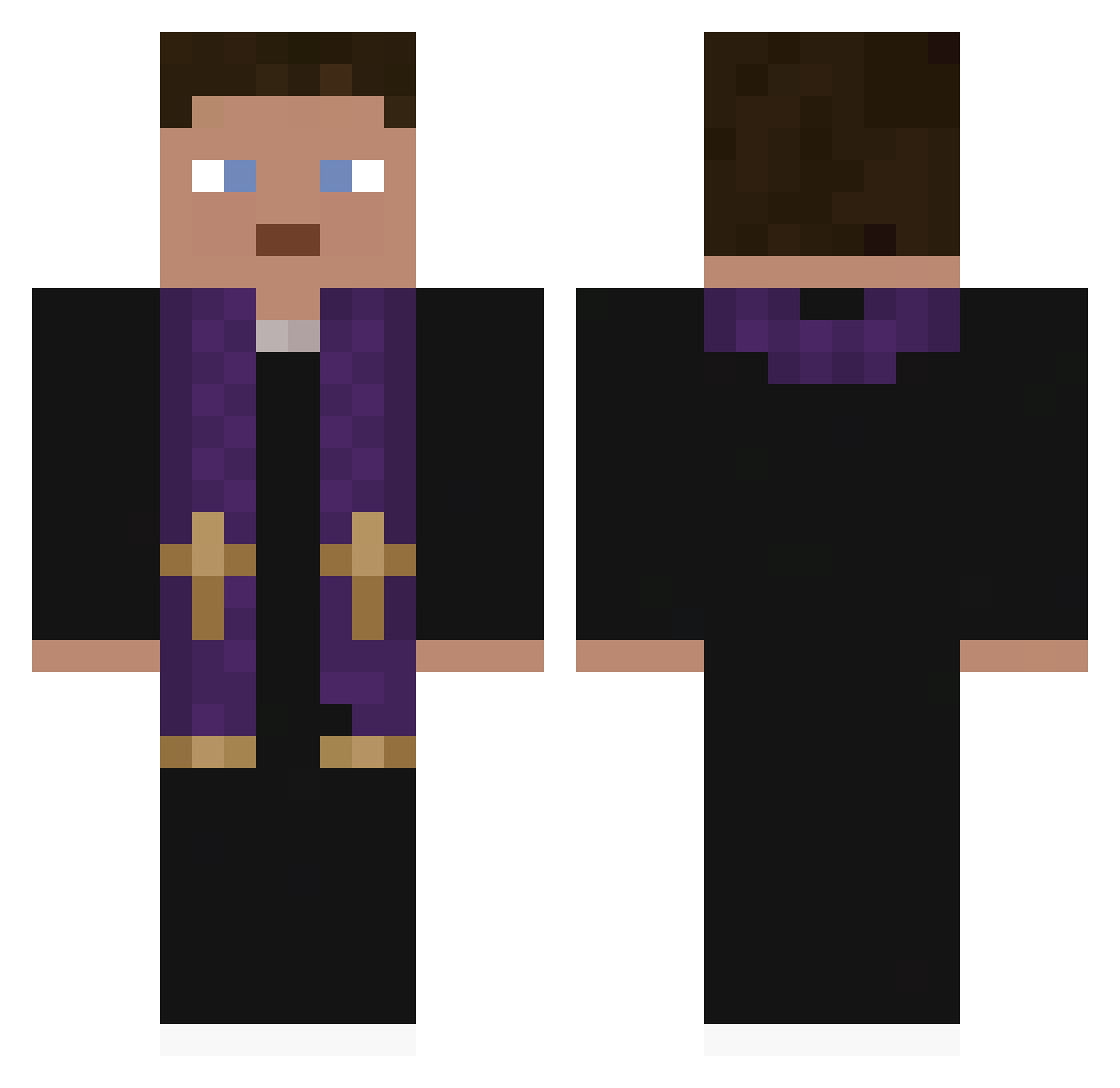 macoins Minecraft skin, front and back view