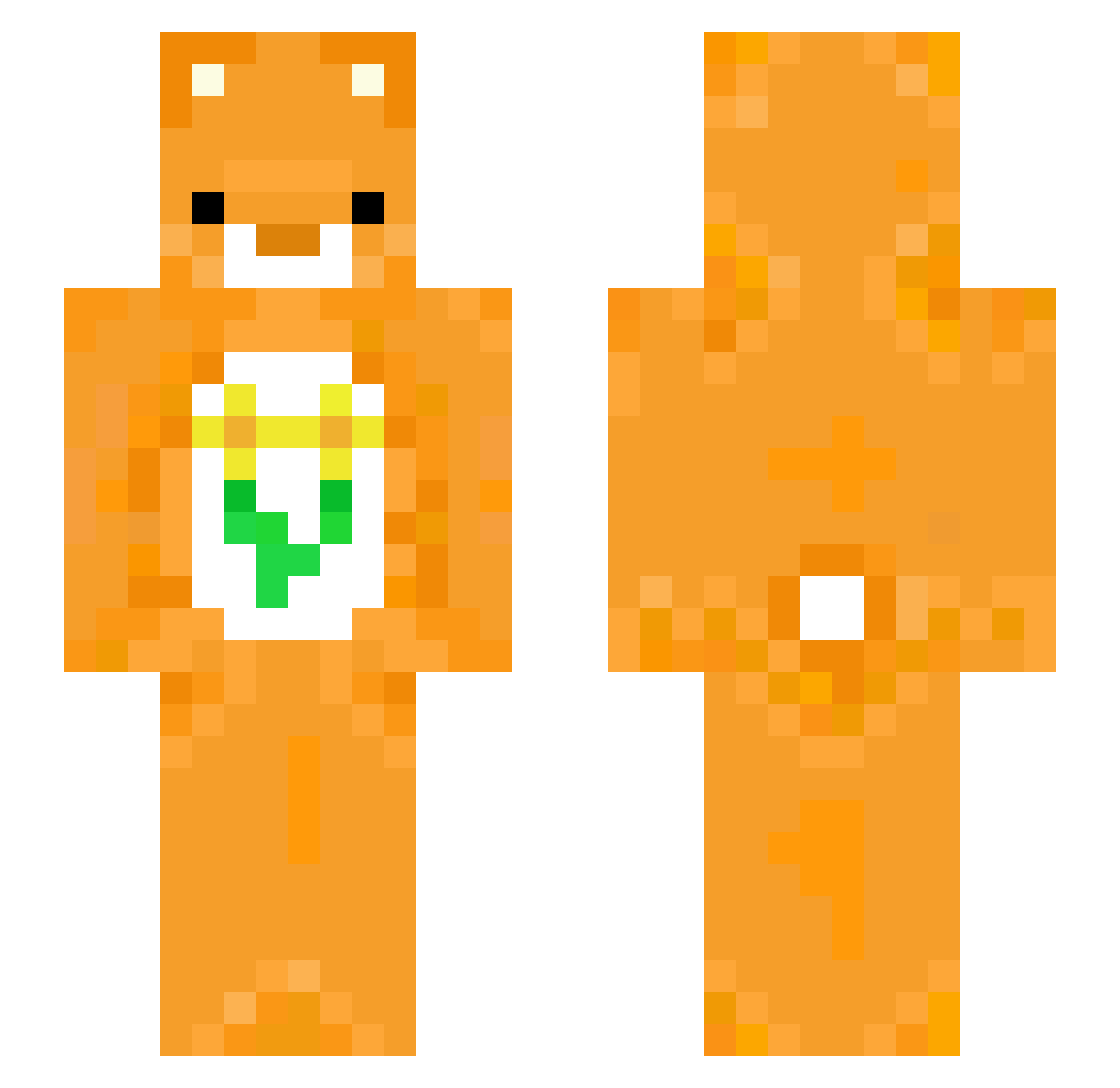 jeebyul Minecraft skin, front and back view