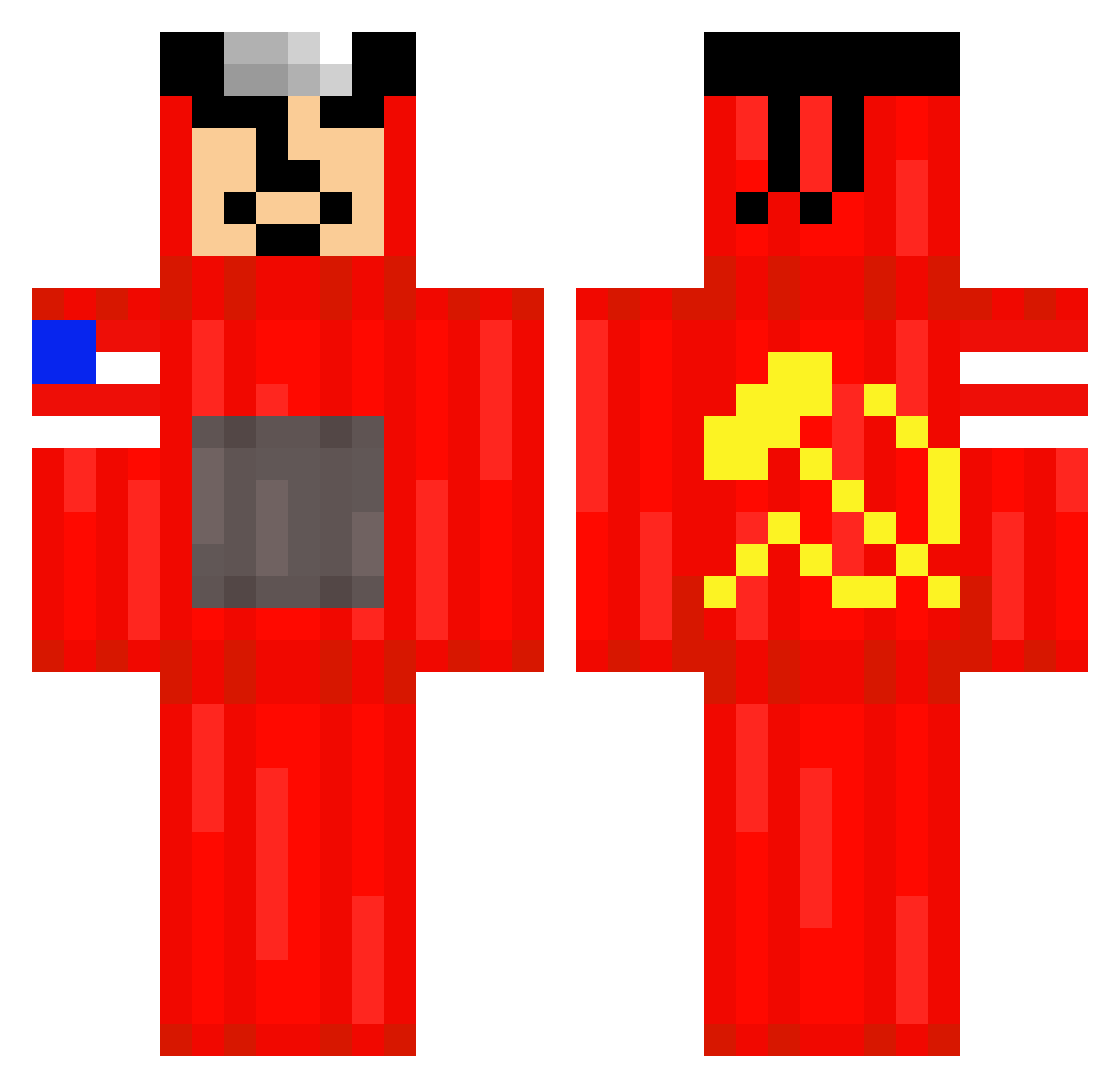 SaltWaifu Minecraft skin, front and back view