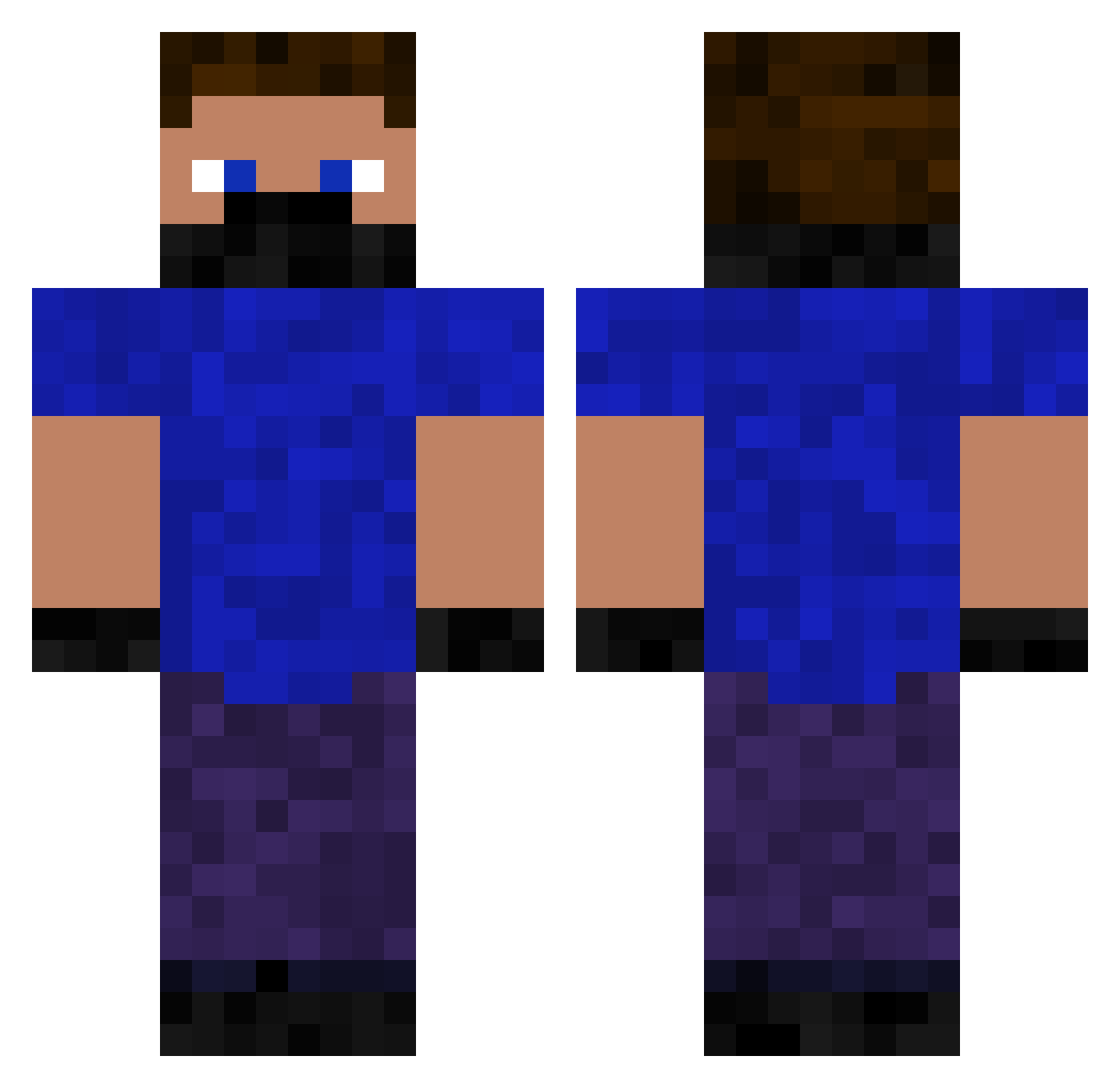 coblking338 Minecraft skin, front and back view