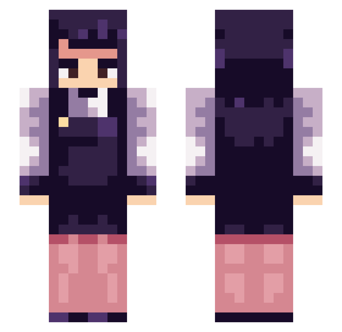 zelleren Minecraft skin, front and back view